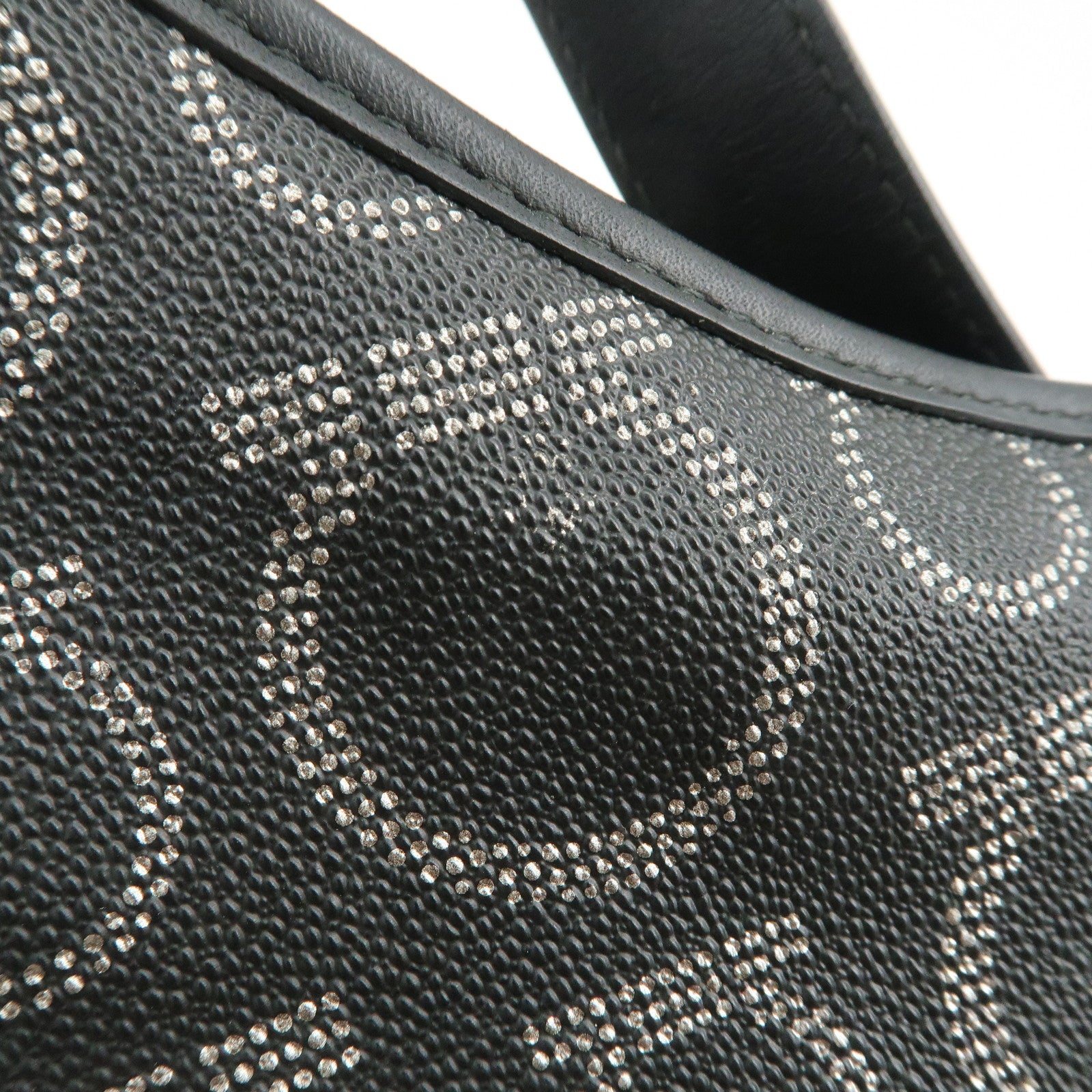 Ferragamo Gancini Logo PVC Leather Shoulder Bag Hand Bag Black