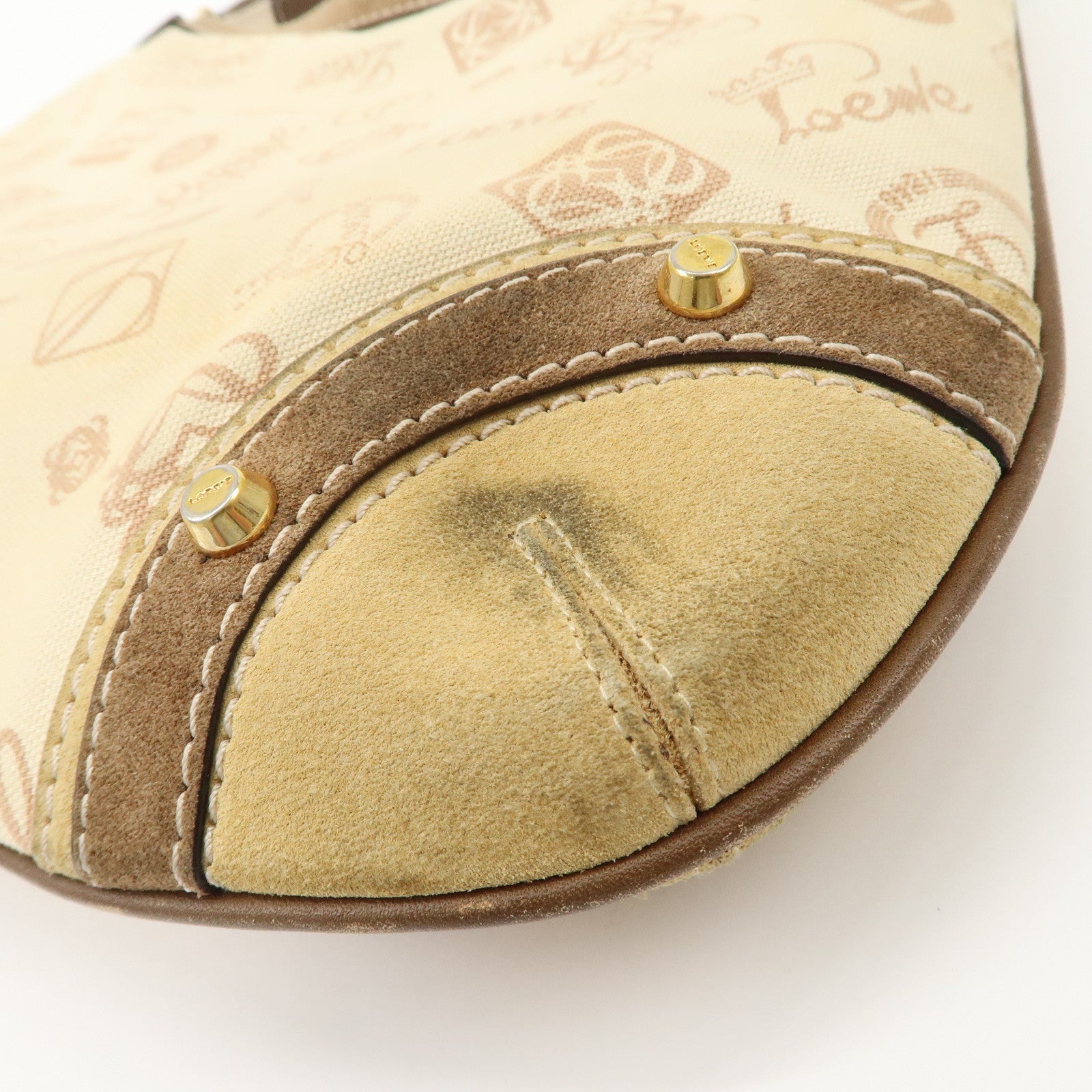 LOEWE Anagram Canvas Suede Leather Shoulder Bag 160th Anniverssary