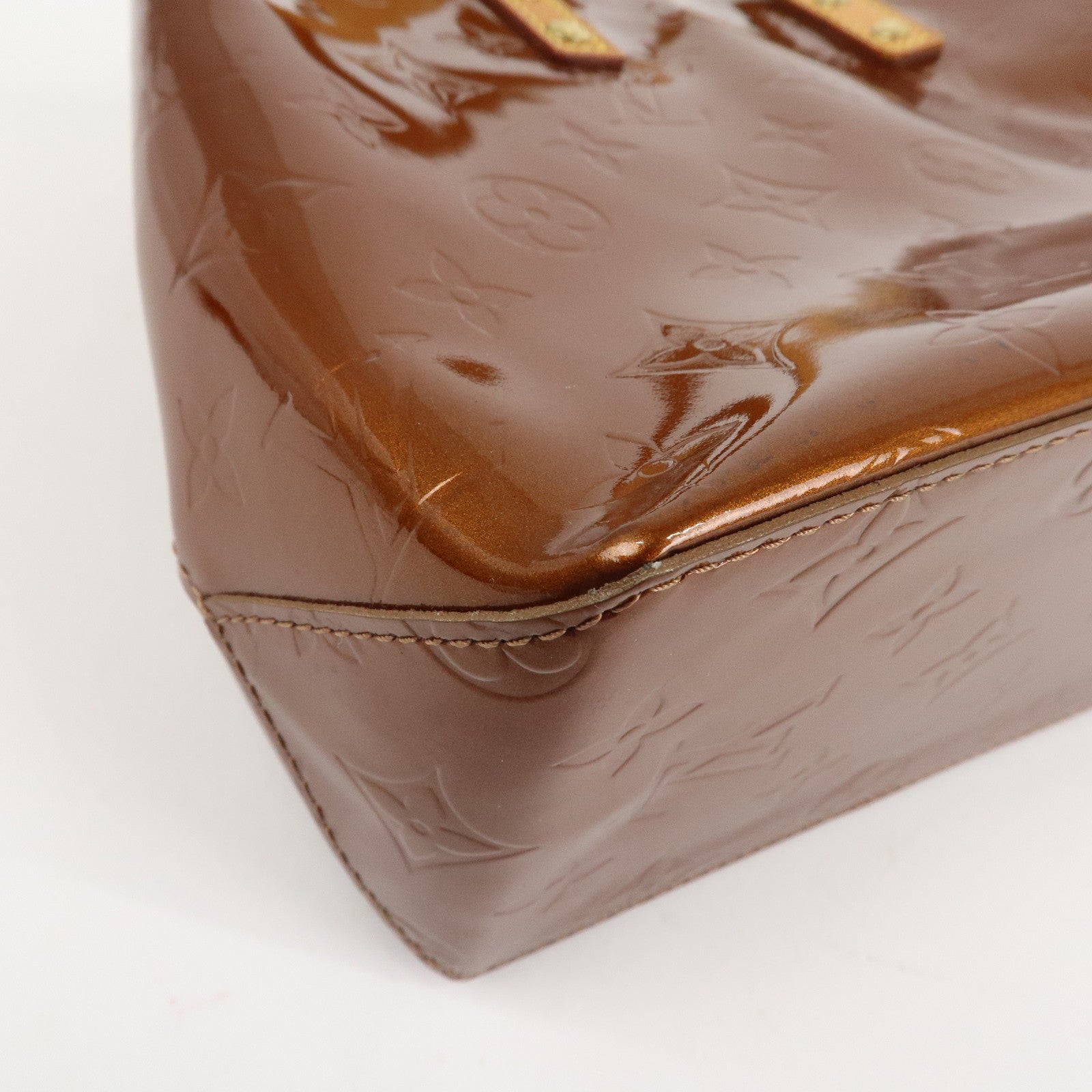 Louis Vuitton Monogram Vernis Lead PM Hand Bag Bronze M91146