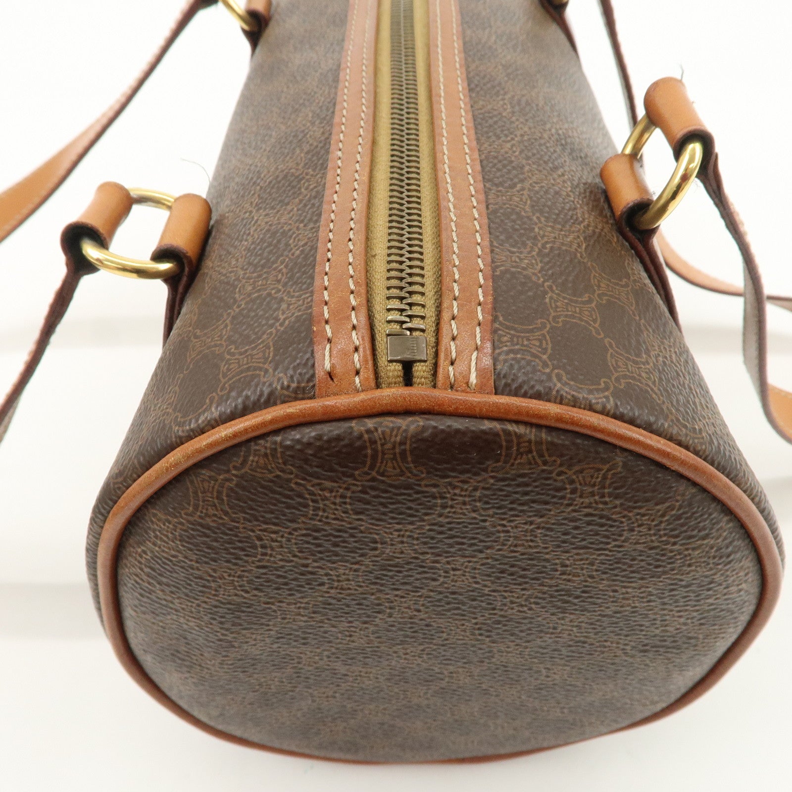 CELINE Macadam PVC Leather Hand Bag Shoulder Bag Brown