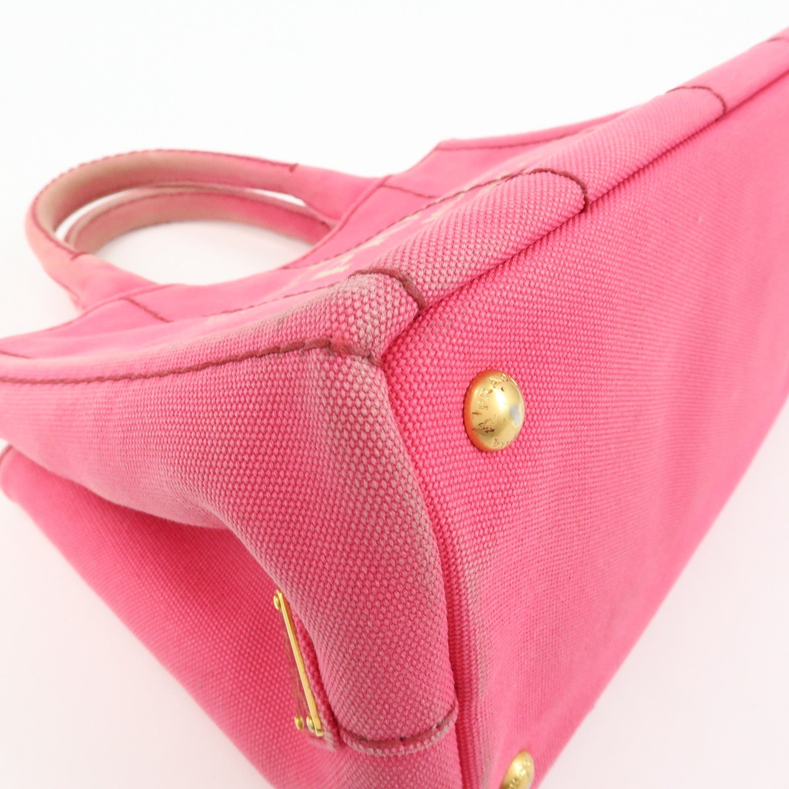 PRADA Canapa Mini Canvas 2Way Bag Hand Bag Pink 1BG439