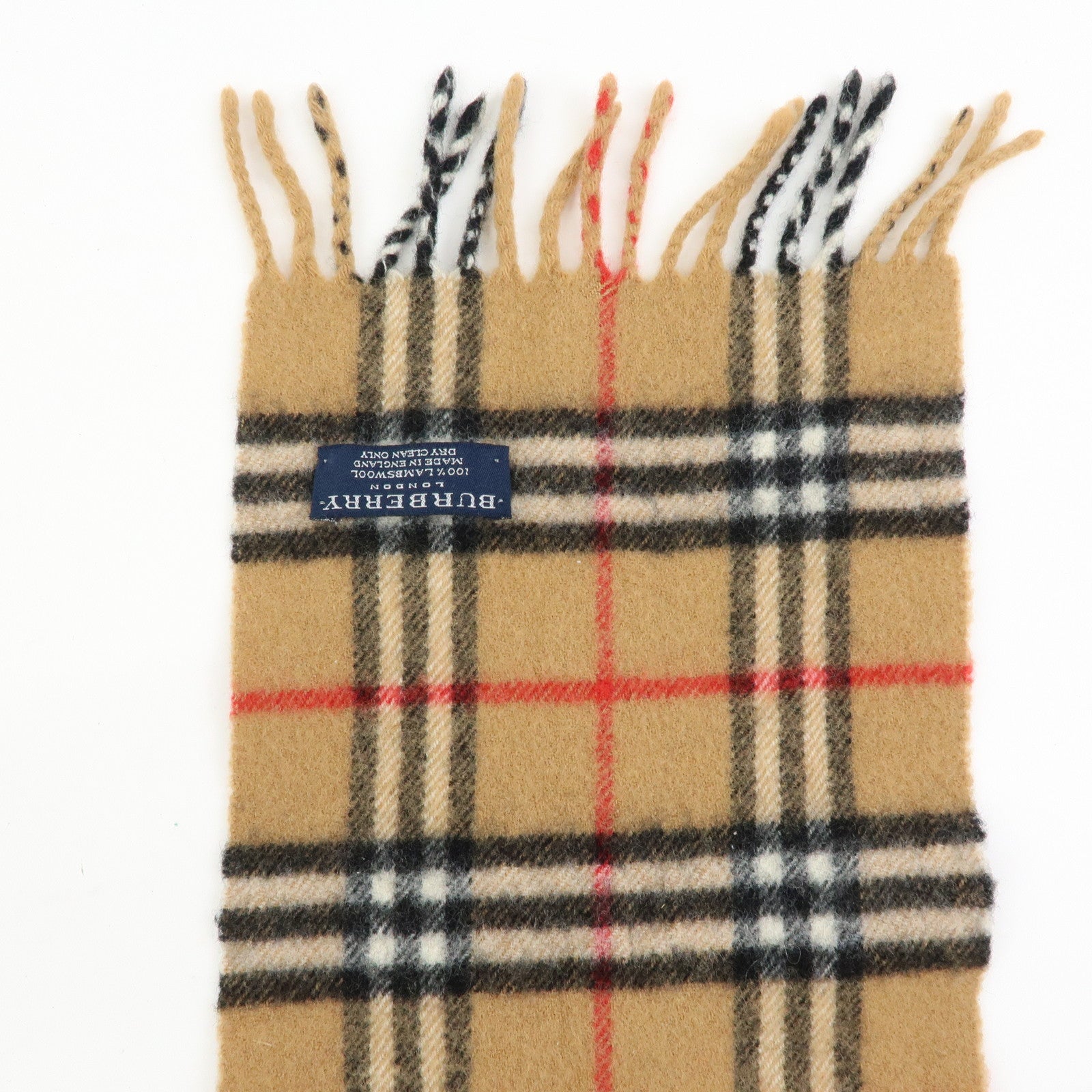 BURBERRY Nova Plaid Wool 100% Scarf Shawl Beige Black Red