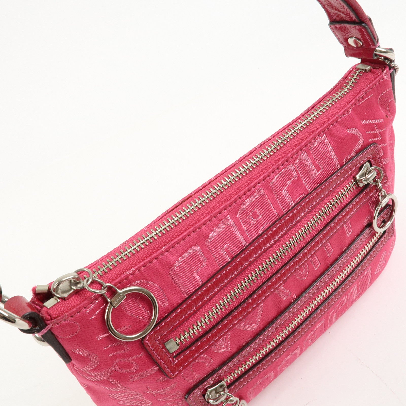 COACH Signature POPPY Set of 2 Canvas Leather Shoulder Hand Bag