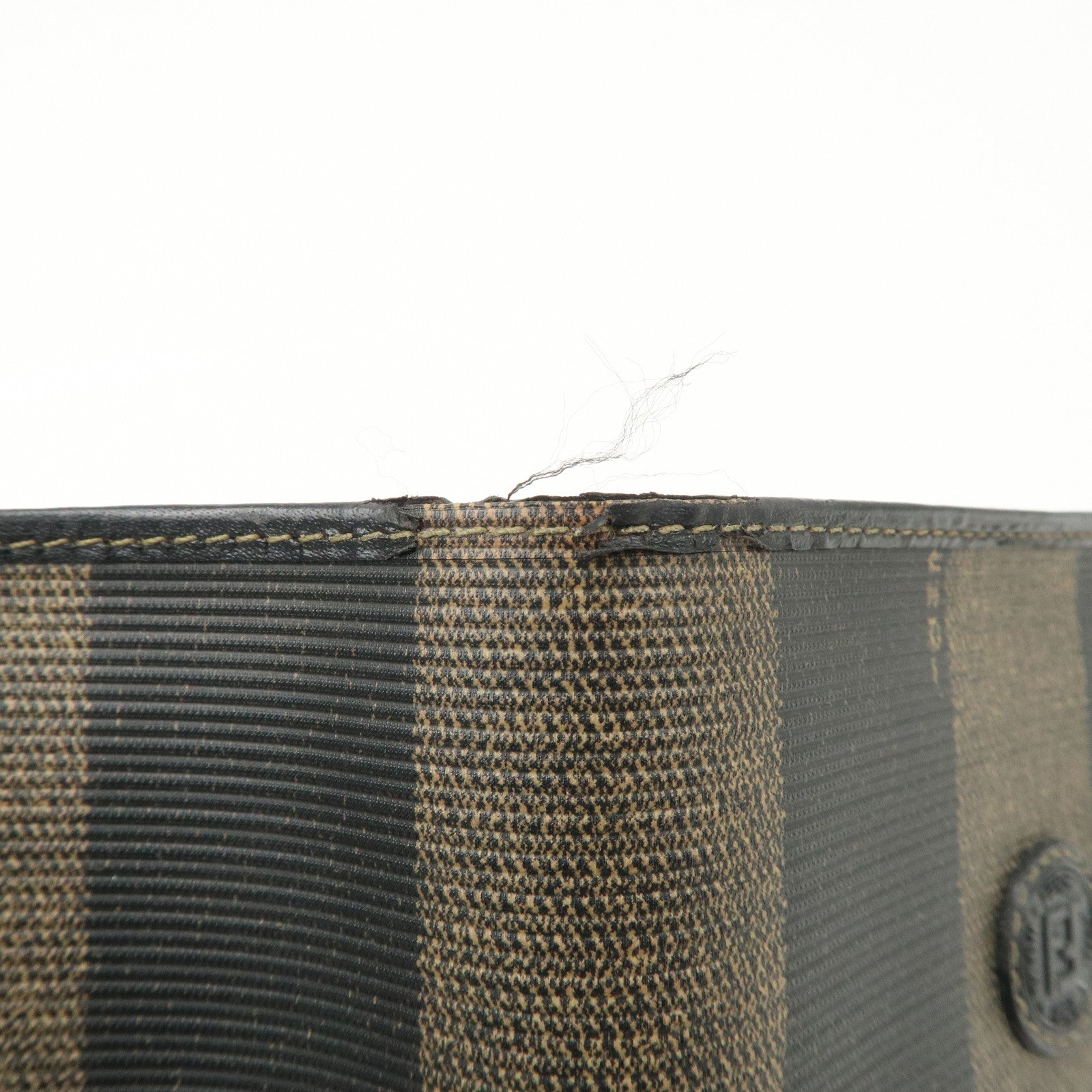 FENDI Set of 2 Pecan Leather PVC Wallet Black Brown 01445-069 30851 Used