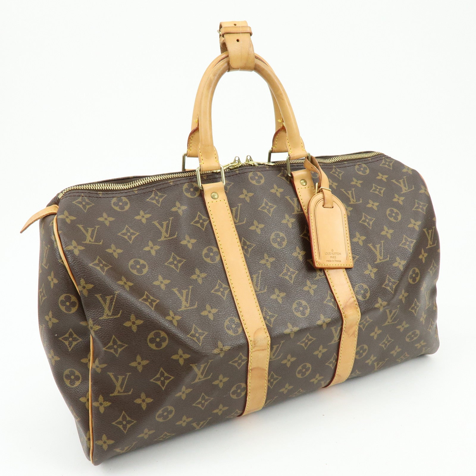 Louis Vuitton Monogram Keep All 45 Boston Bag Brown M41428