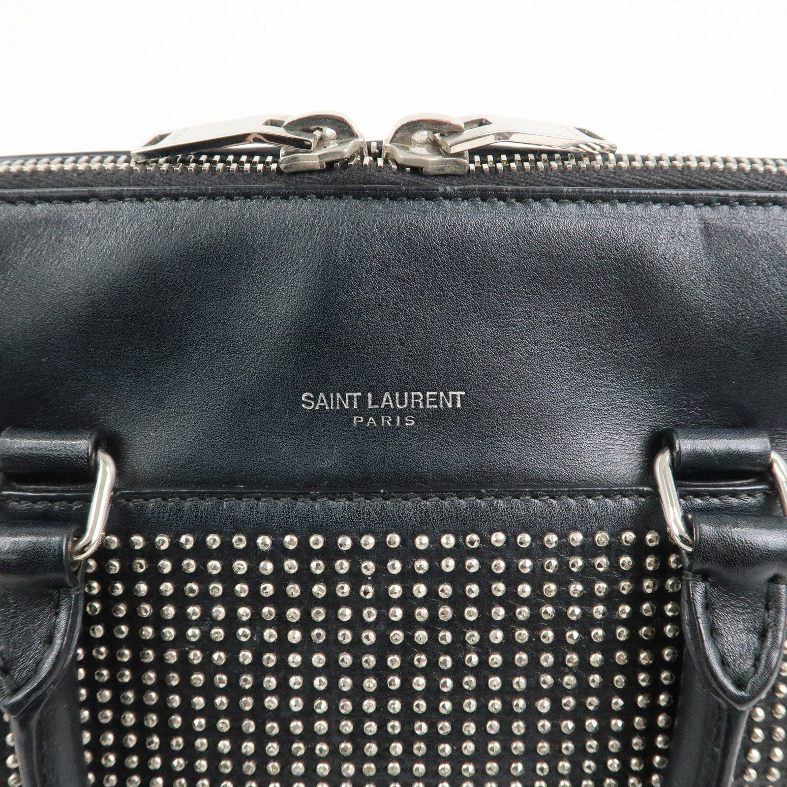 SAINT LAURENT PARIS Baby Duffle Leather 2Way Bag Hand Bag 332423