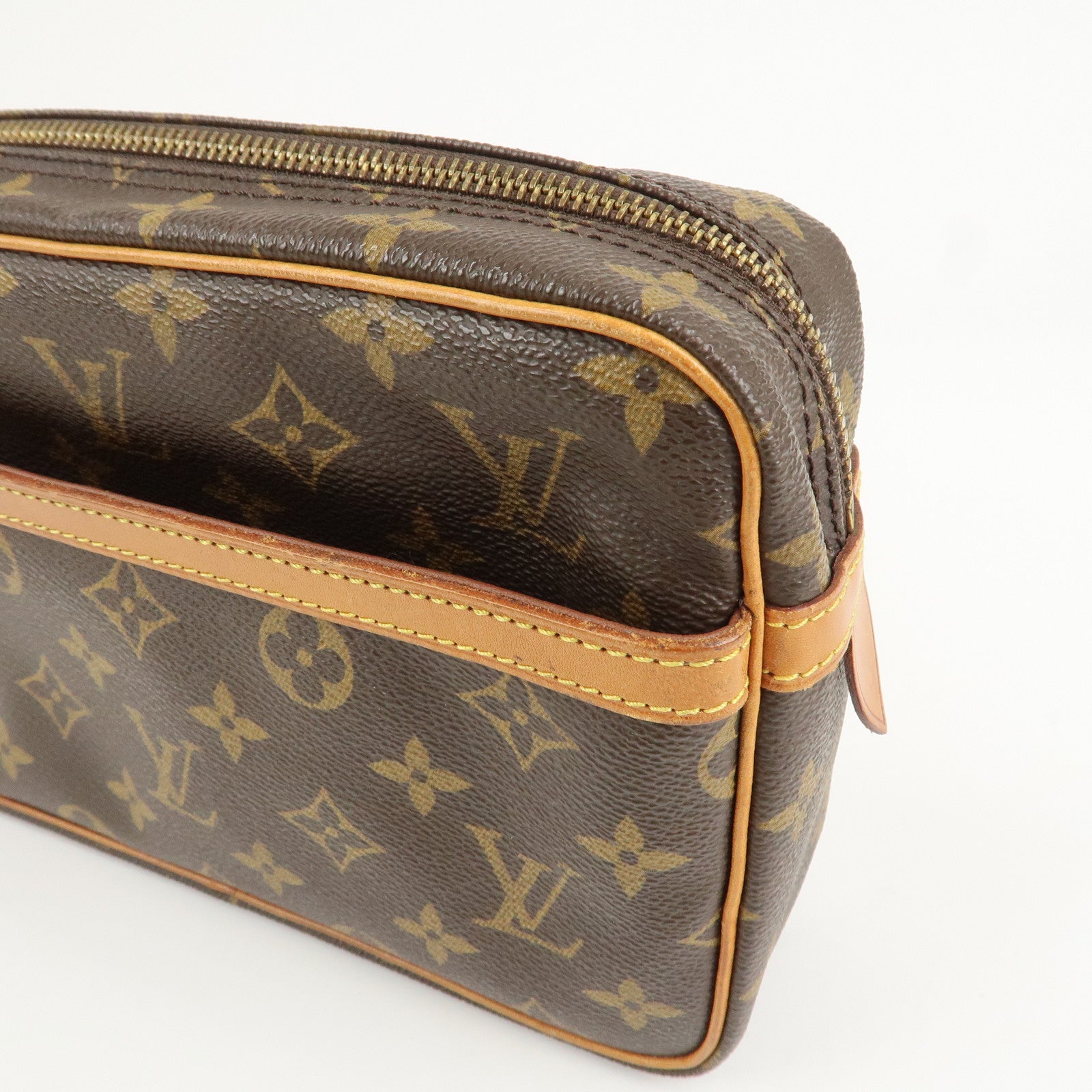 Louis Vuitton Monogram Compiegne 28 Pouch Clutch Bag Brown M51845