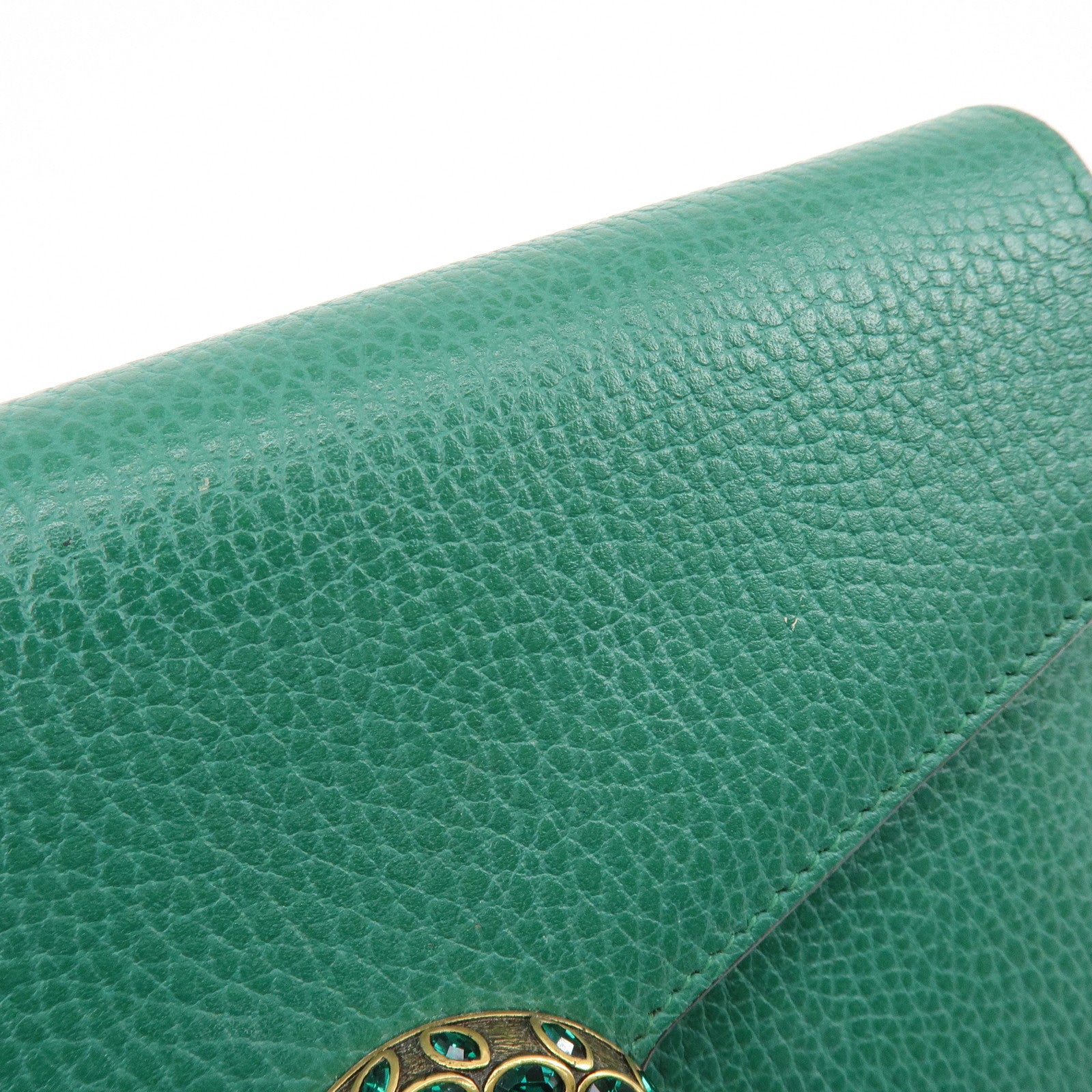 GUCCI Dionysus Leather Chain Shoulder Bag Wallet Green 401231