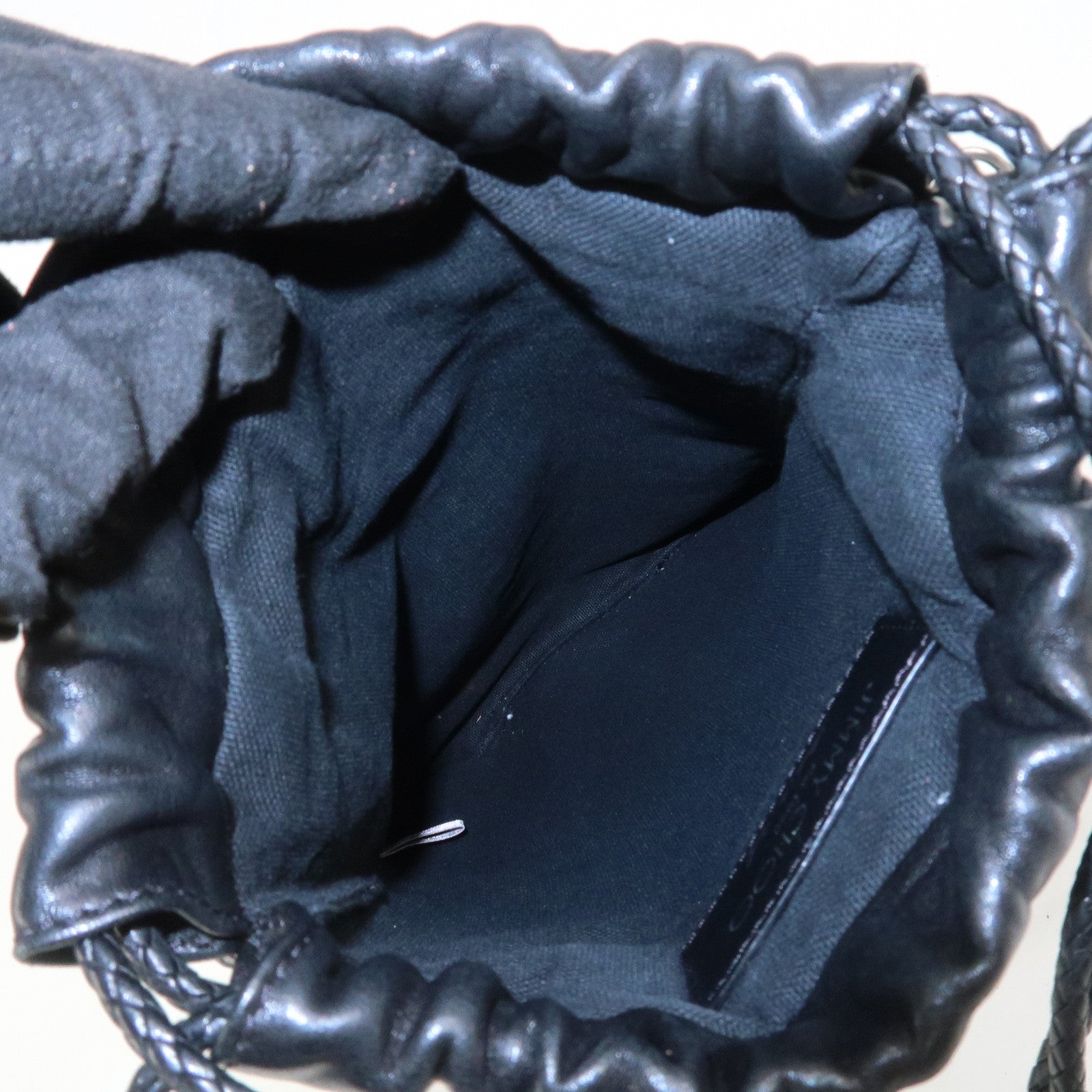 JIMMY CHOO Star Studs Leather Shoulder Bag Hand Bag Black