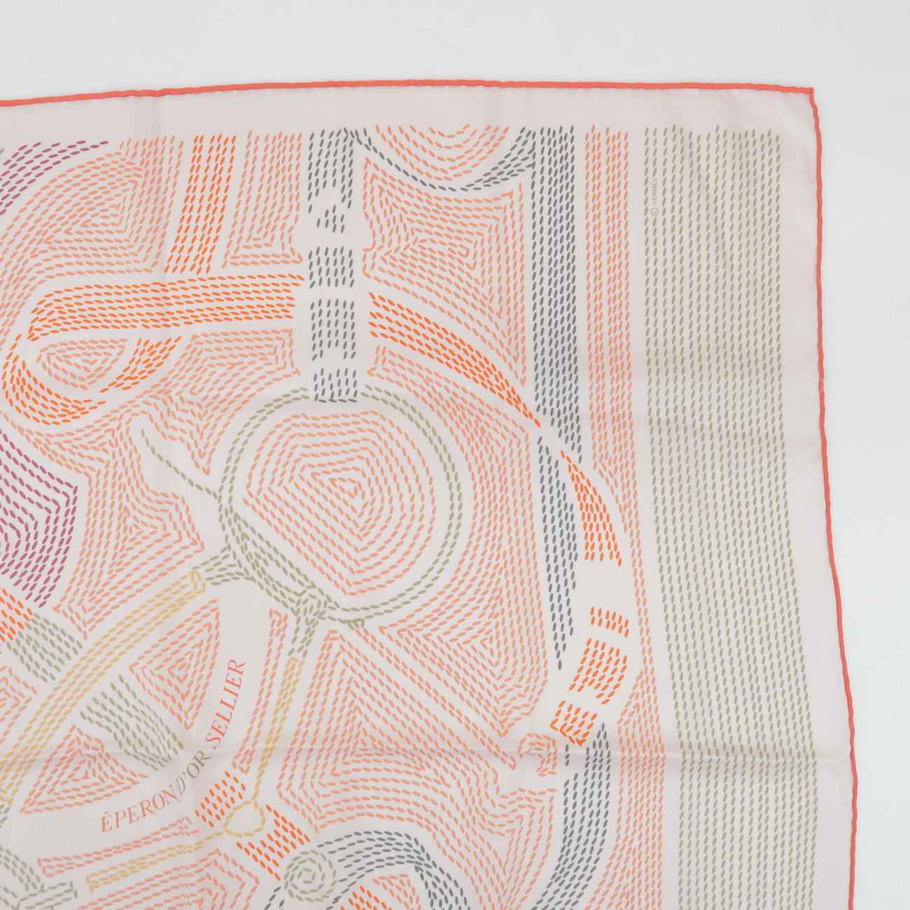HERMES Carre 70 Silk 100% Set of 2 Scarves Red Pink