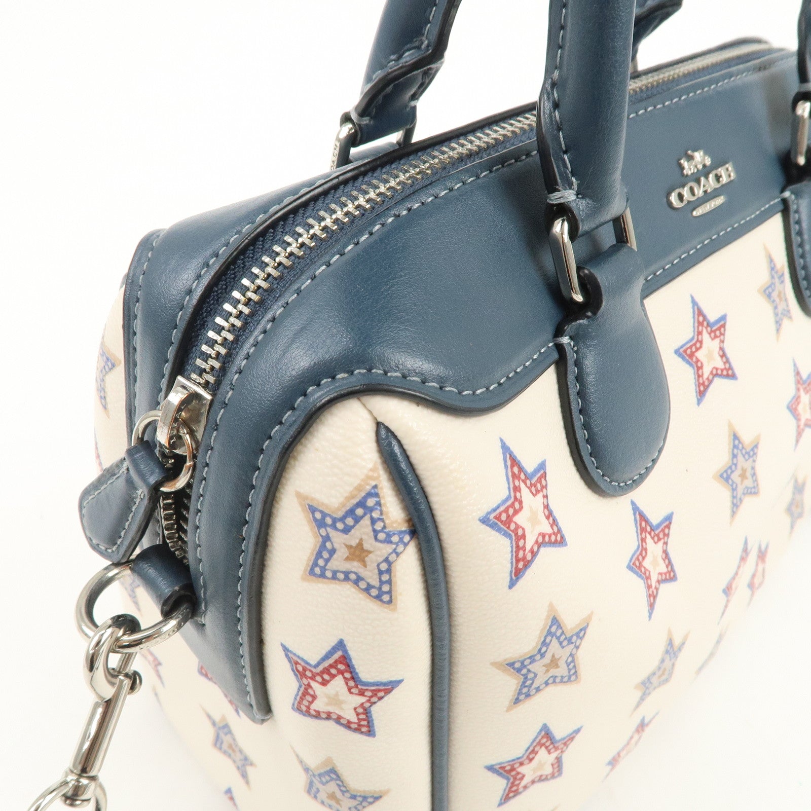 COACH PVC Leather 2Way Shoulder Bag Hand Bag Star White