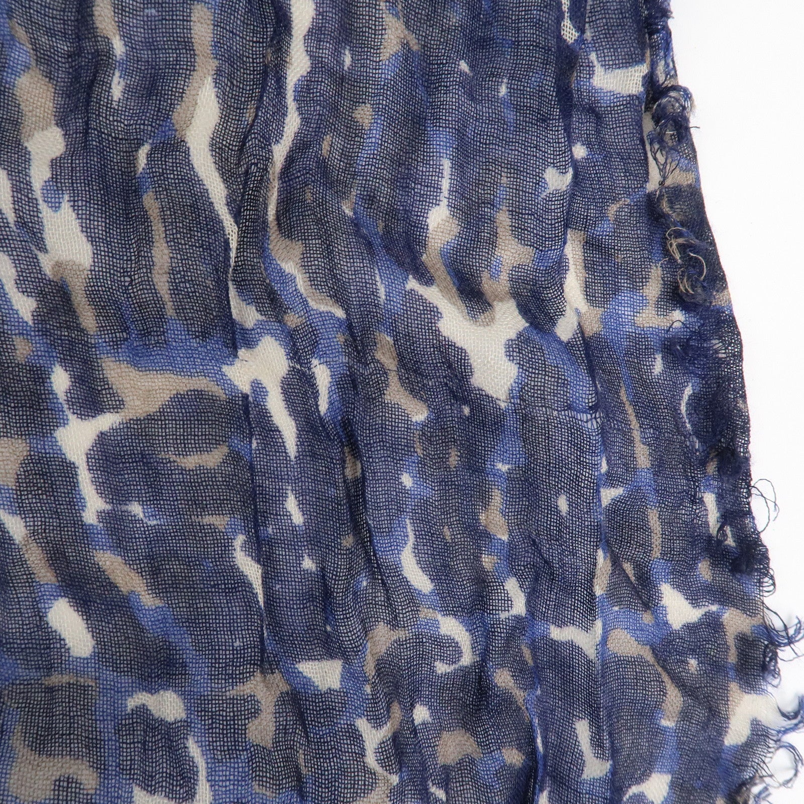 Louis Vuitton Etole Lizard Cashmere Silk Scarf Shawl Blue M74962