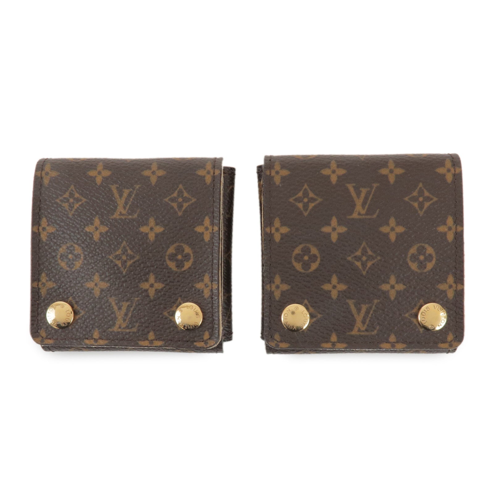 Louis Vuitton Monogram Set of 2 Necklace Case Jewelry Case Brown