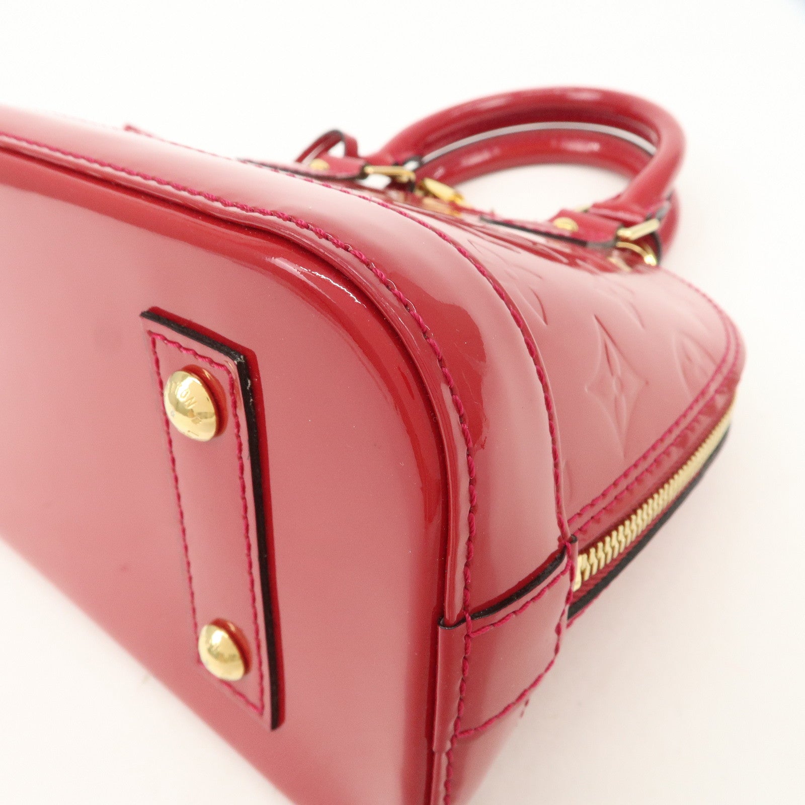 Louis Vuitton Monogram Vernis Leather Alma BB 2Way Bag Rouge M91698