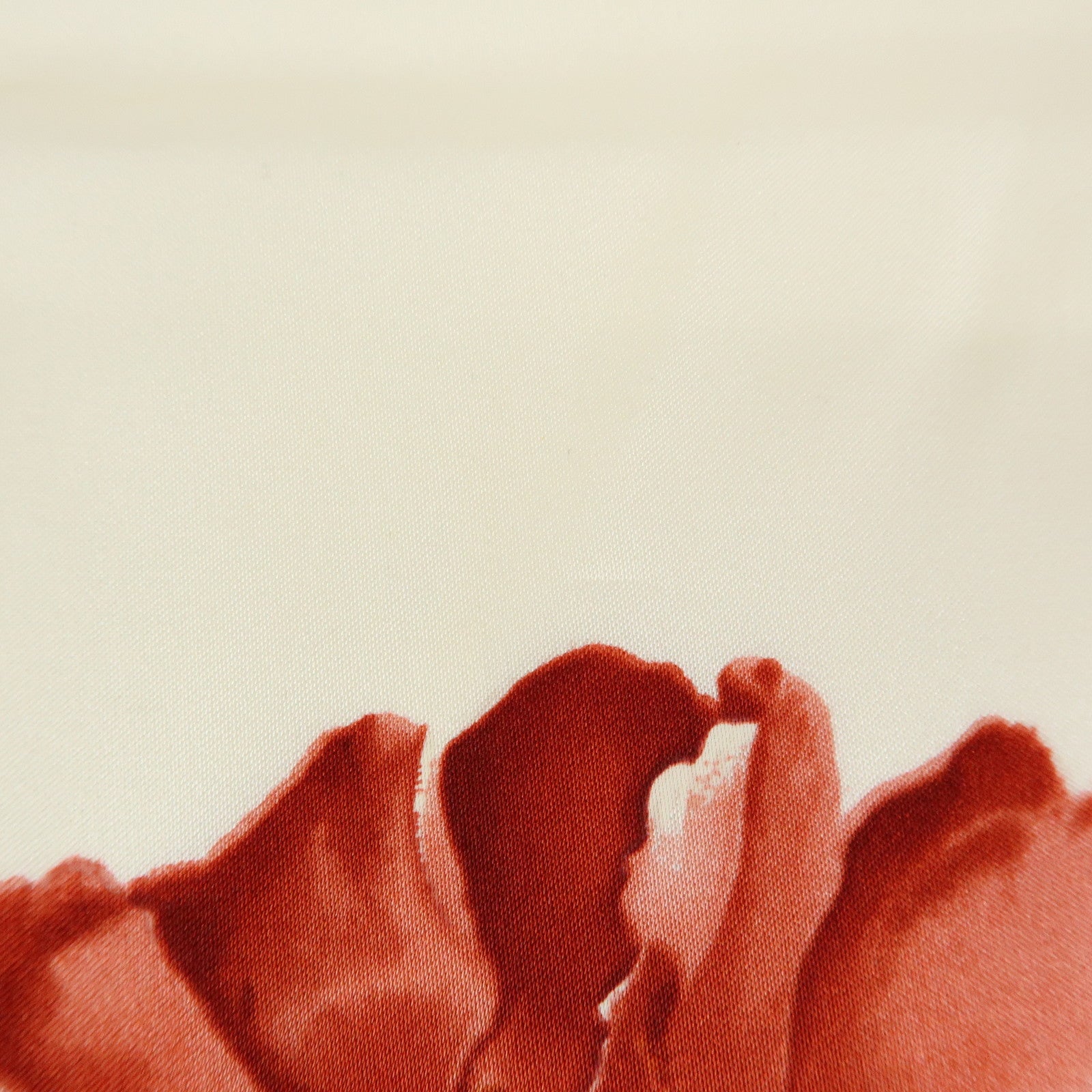 CHANEL Silk 100% Scarf Flower Print White Red Gold