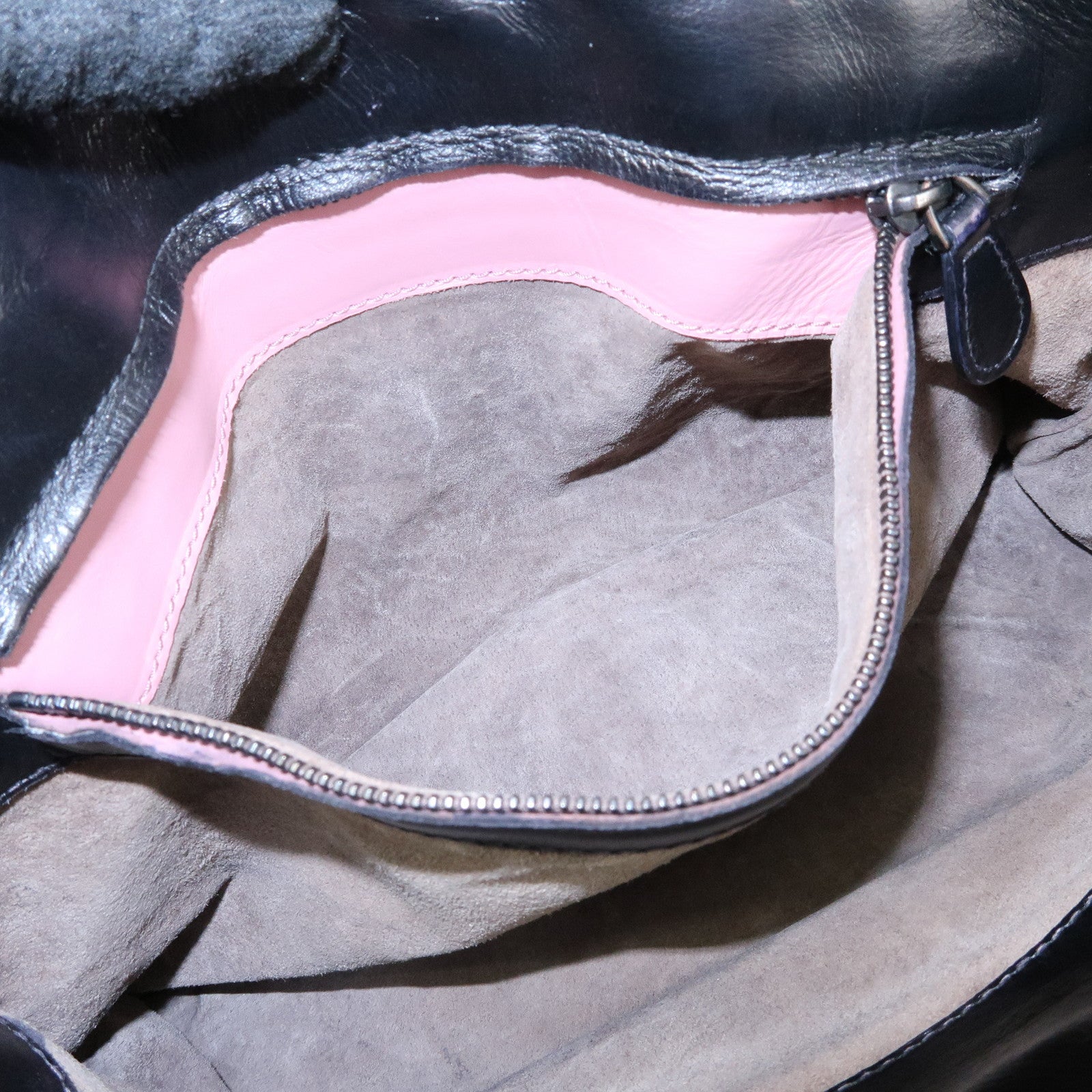 BOTTEGA VENETA Intrecciato Leather Hand Bag Roma Bag Black