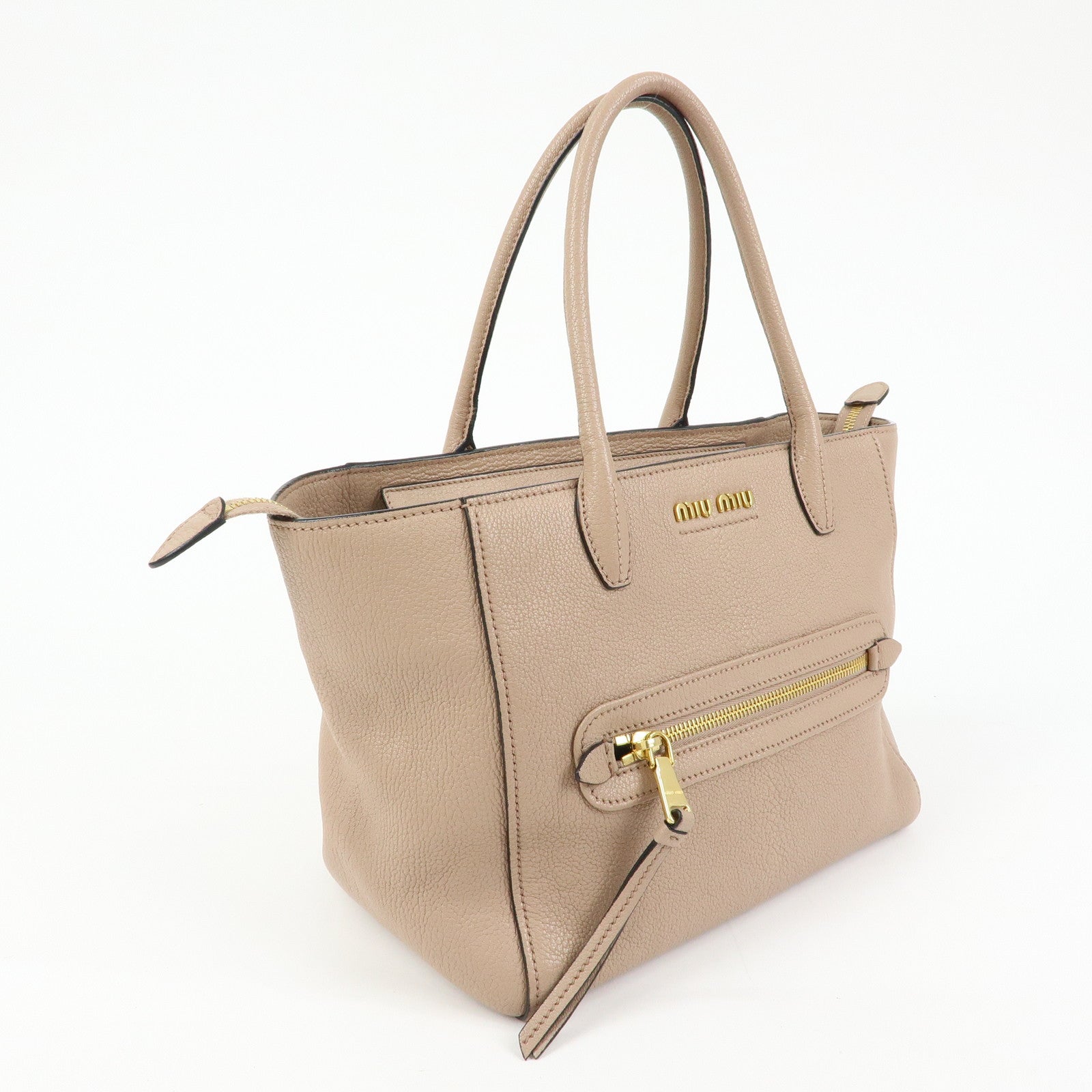 MIU MIU Madras Leather 2Way Bag Hand Bag Shoulder Bag Pink