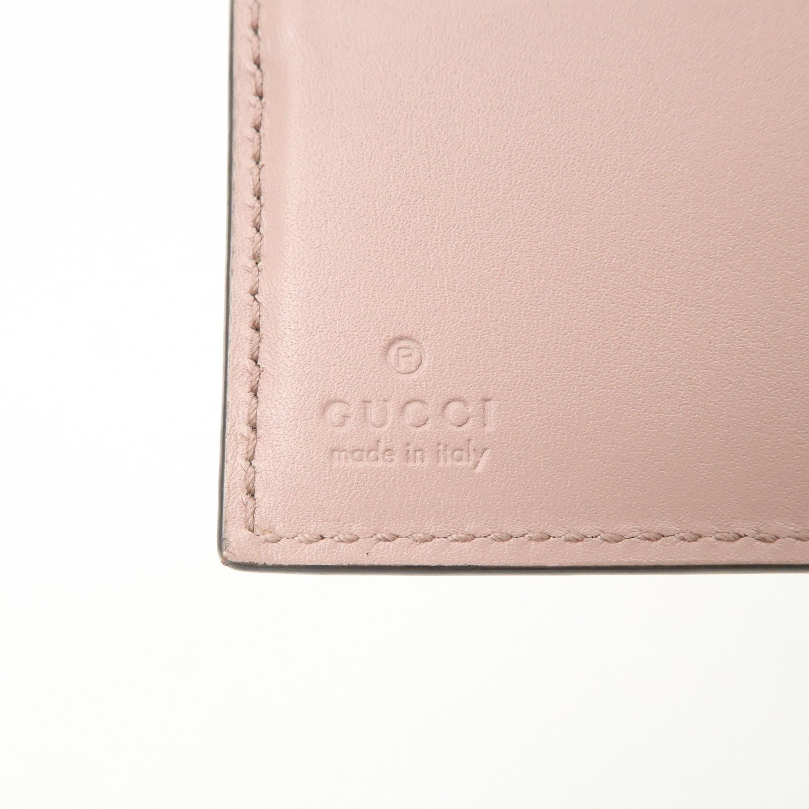 GUCCI Guccissima Leather Bi-Fold Compact Wallet Pink 406925