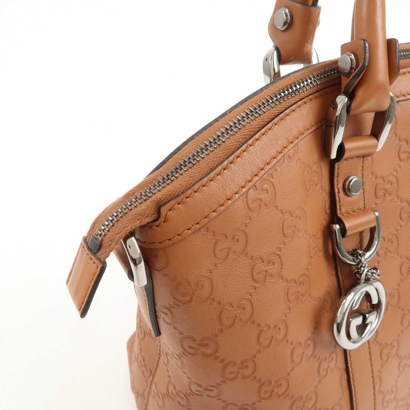 GUCCI Guccissima Interlocking G 2Way Bag Hand Bag Brown 341503