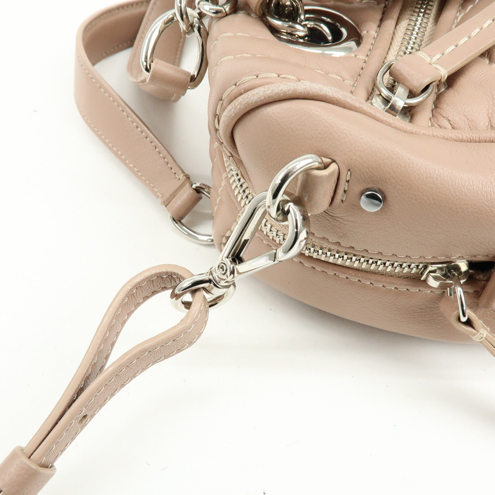 JIMMY CHOO Helia Quilting Leather Chain 2Way Bag Hand Bag Pink