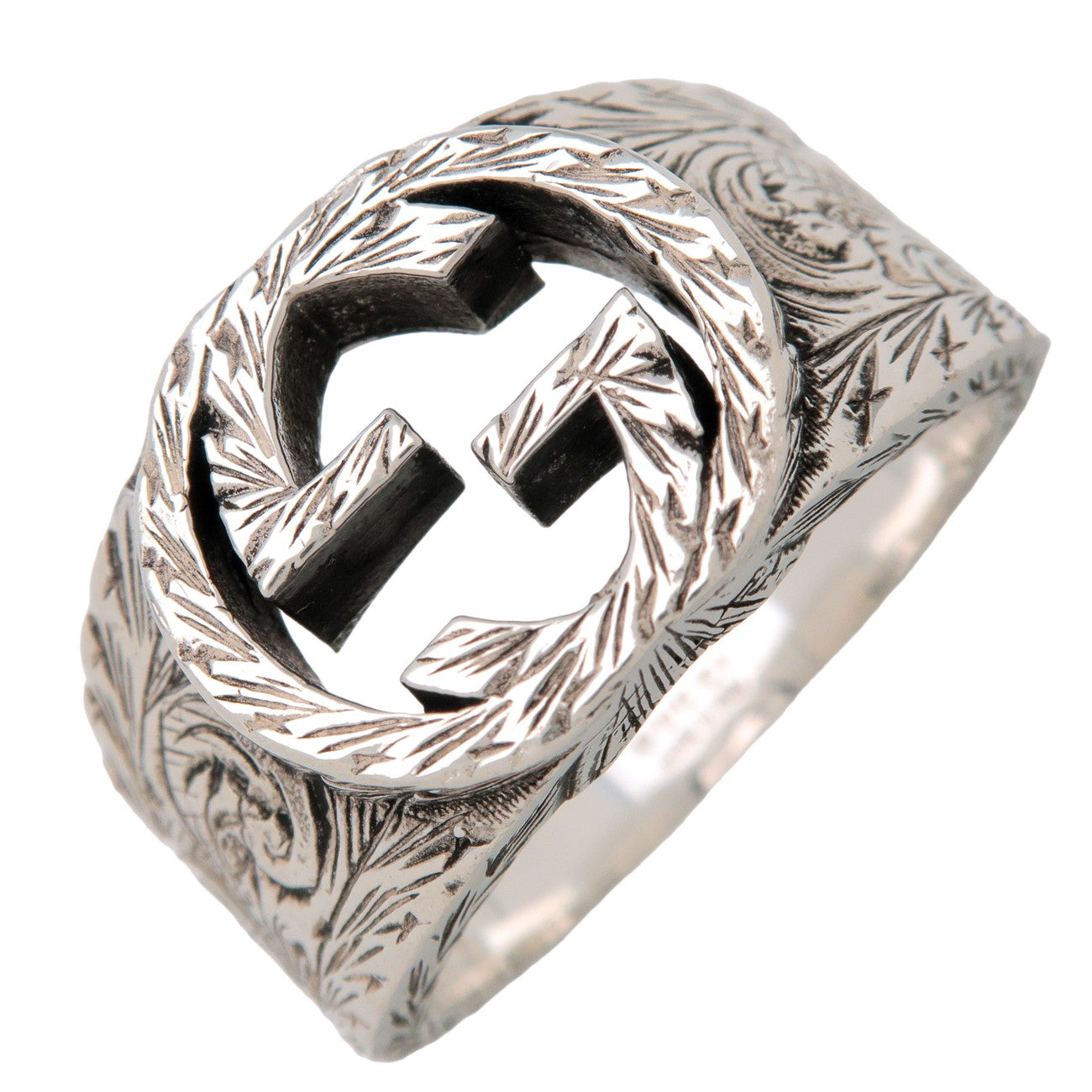GUCCI Interlocking G Arabesque Ring SV925 Silver #23 US10.5 EU63