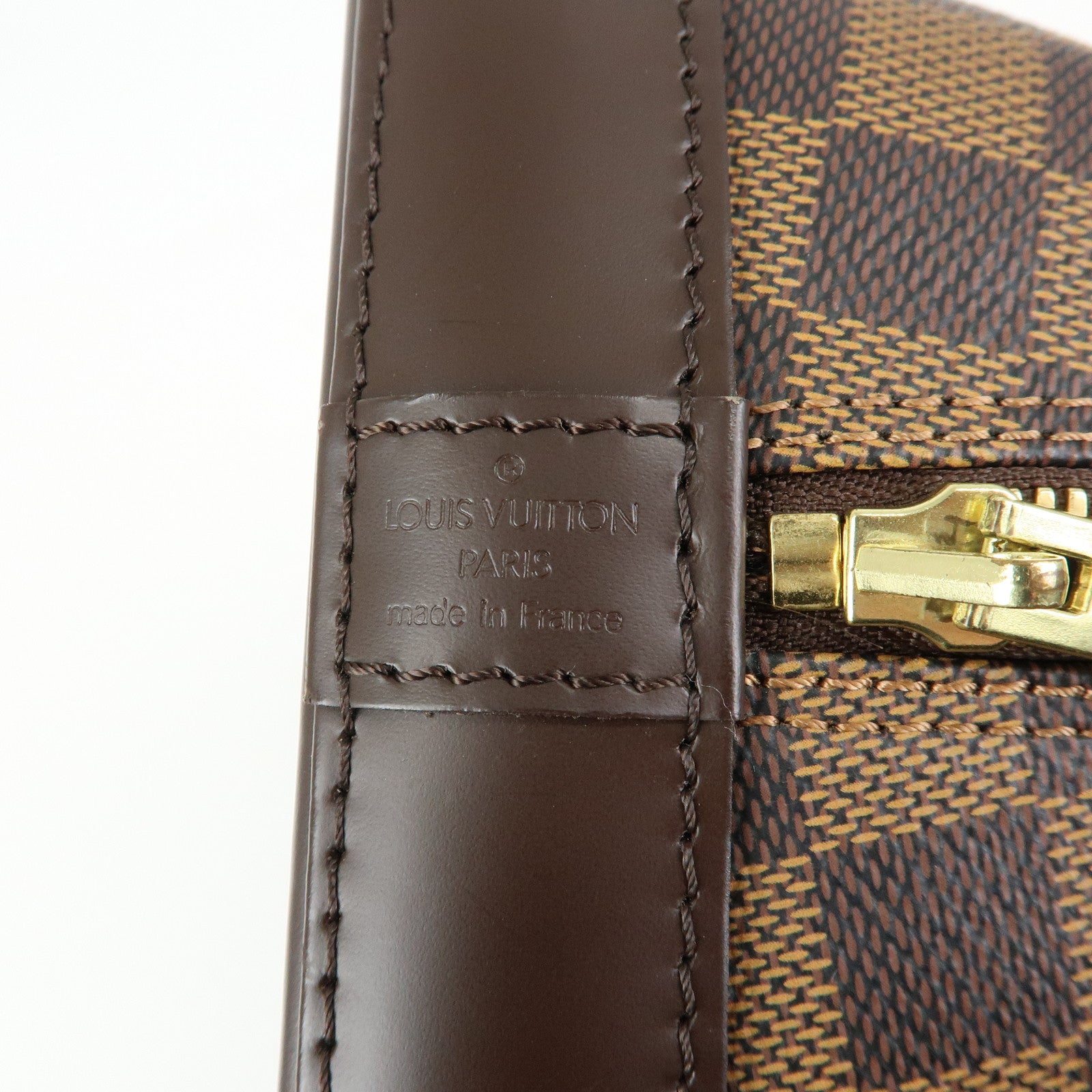 Louis Vuitton Damier Canvas Leather Alma PM Hand Bag Brown N51131