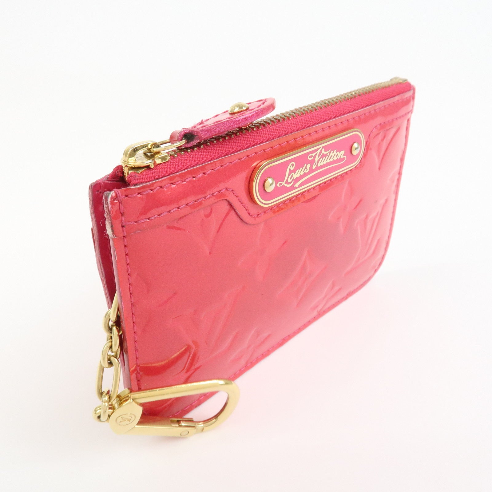 Louis Vuitton Monogram Vernis Leather Pochette Cles NM Pink M93637