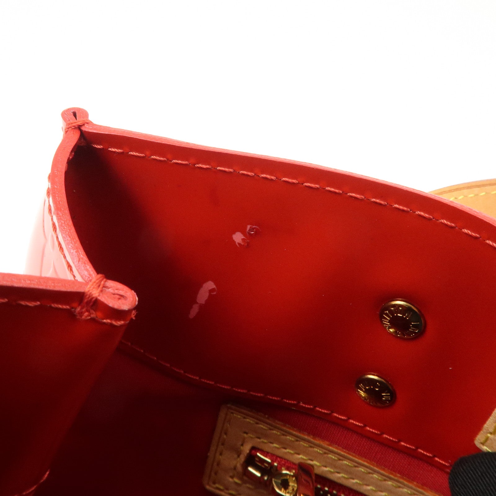 Louis Vuitton Monogram Vernis Lead PM Hand Bag Rouge M91088 Used