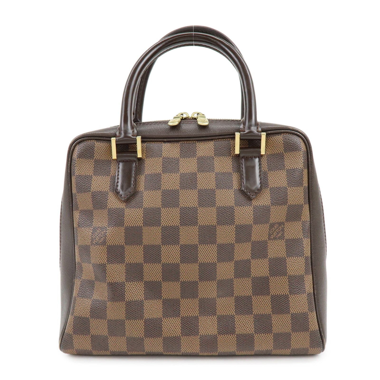 Louis Vuitton Damier Canvas Leather Triana Hand Bag Ebene N51155