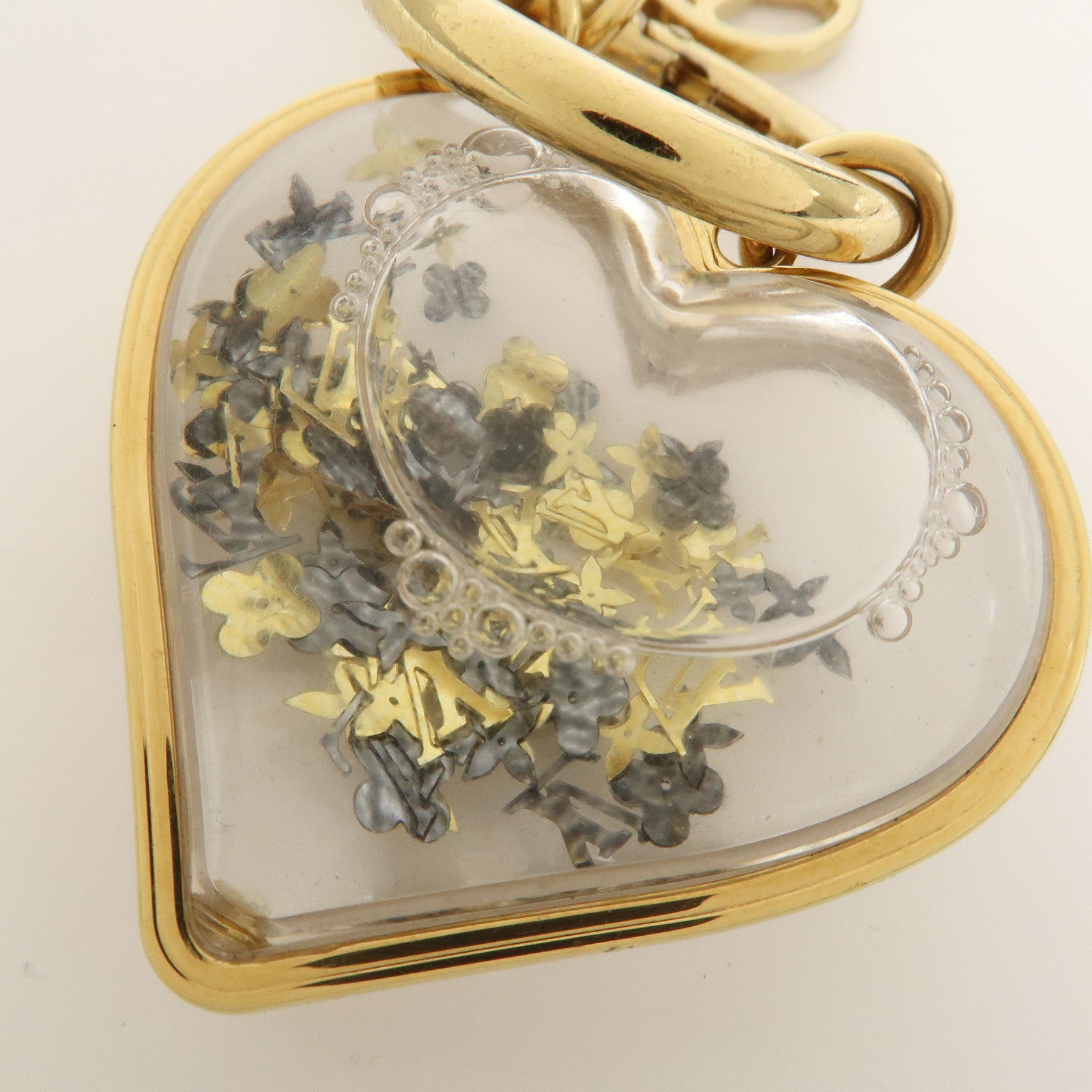 Louis Vuitton Porte Cles Plastic Metal I LV U Key Charm Gold M00559