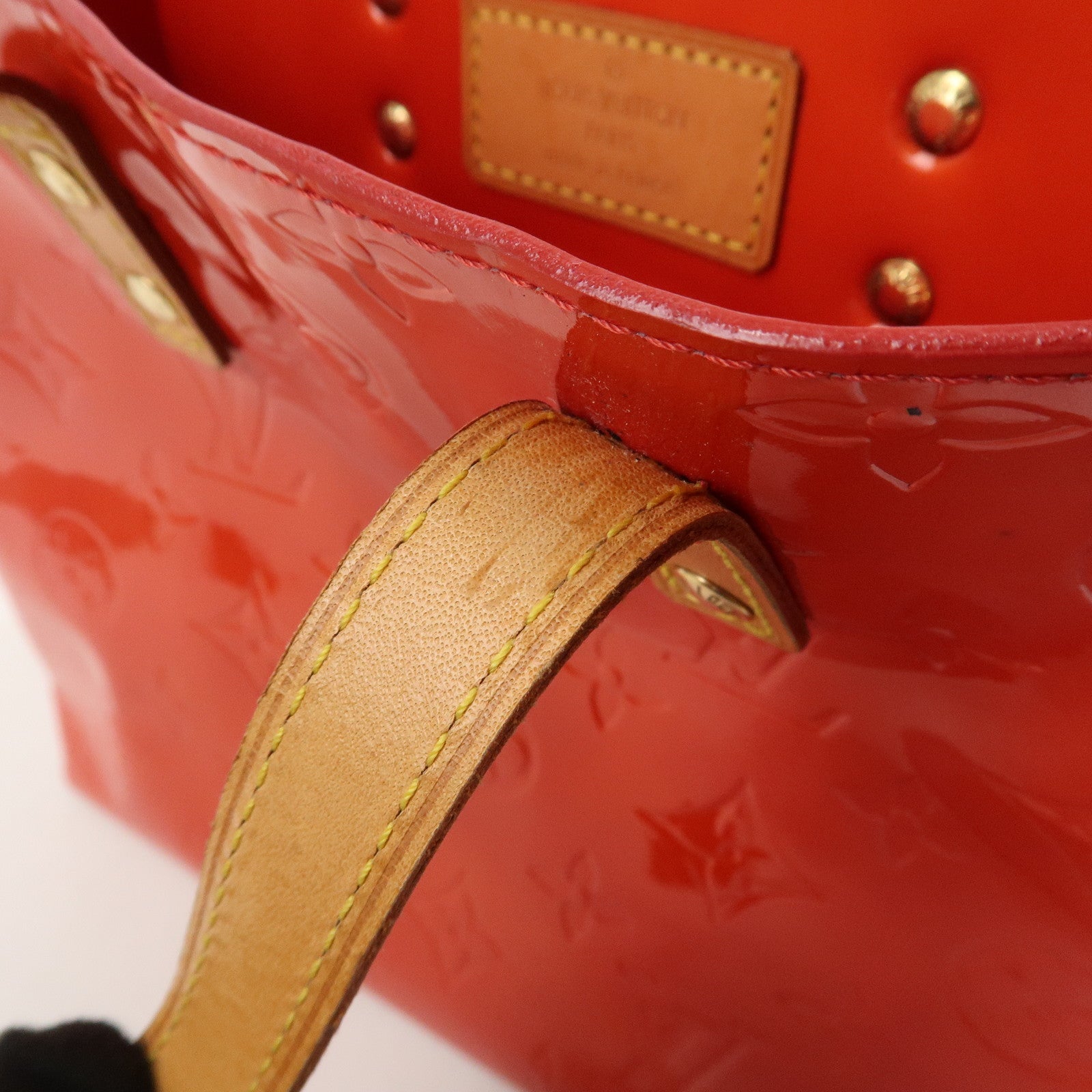 Louis Vuitton Monogram Vernis Lead PM Hand Bag Rouge M91088