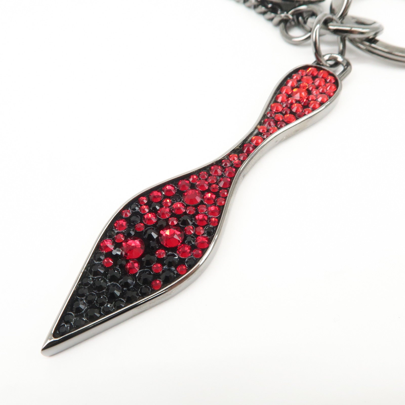 Christian Louboutin Metal Plastic Bag Charm Key Ring Red