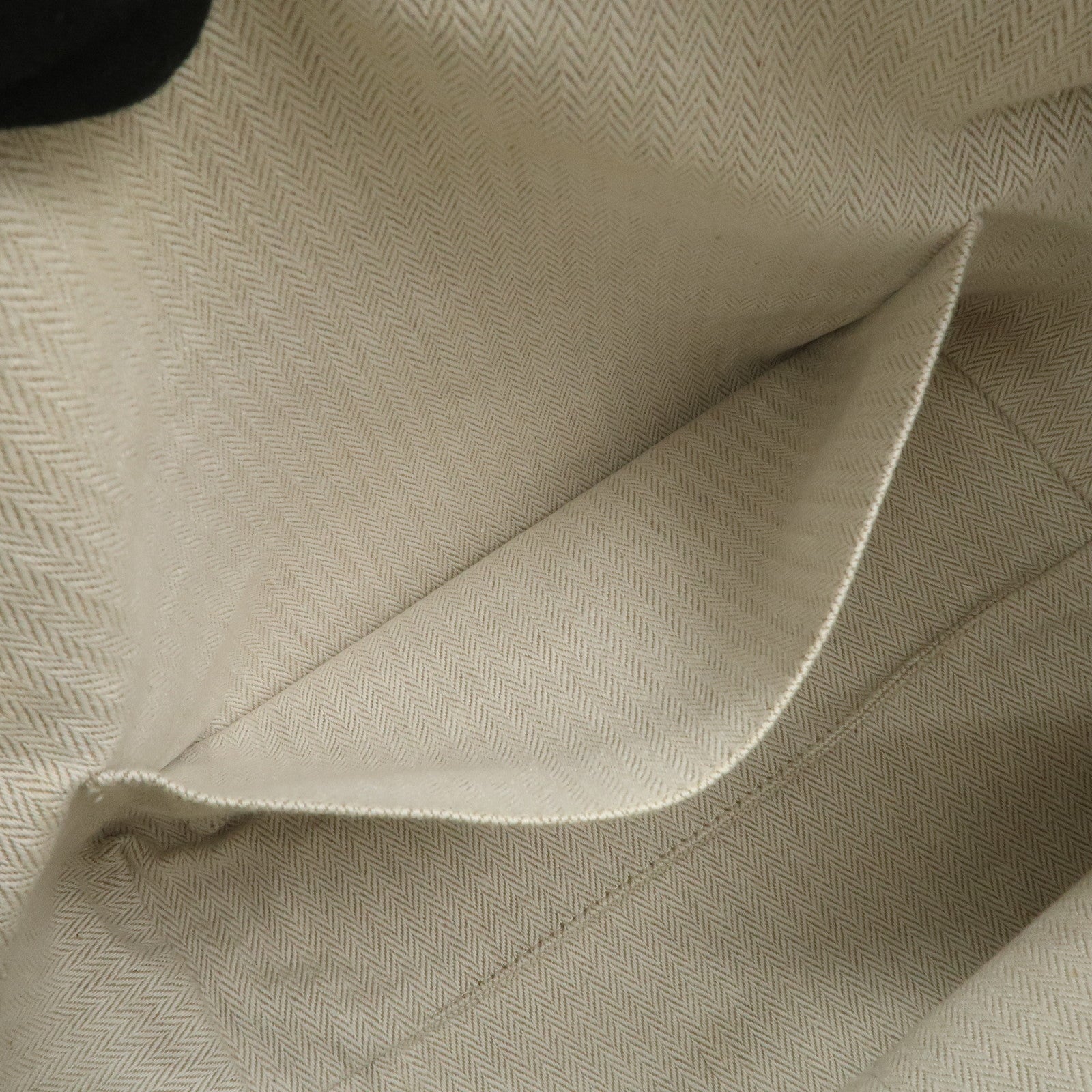 HERMES Bride A Brac GM Canvas Leather Hand Bag Pouch Light Blue