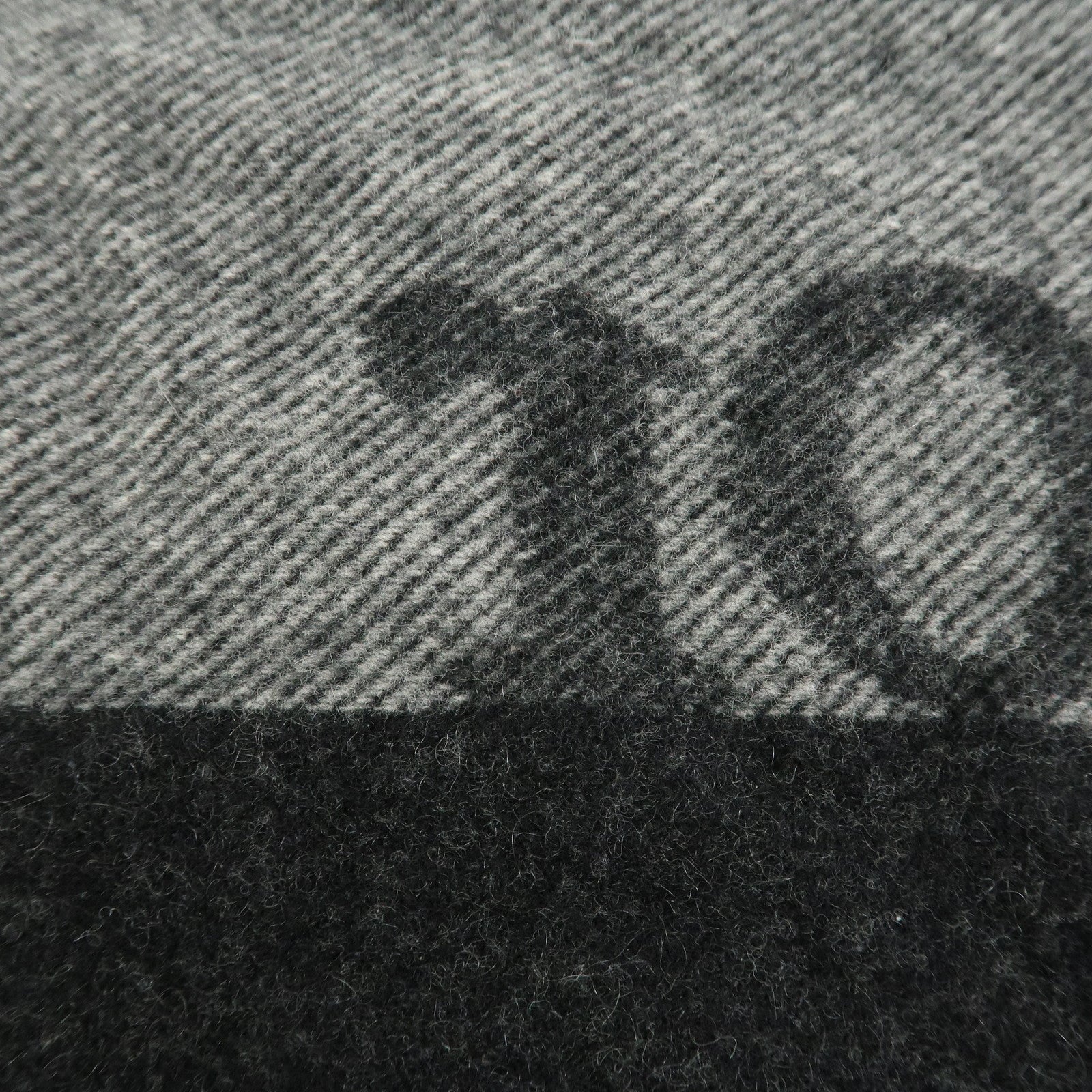 Christian Dior Logo Wool Cashmere Scarf Black Gray
