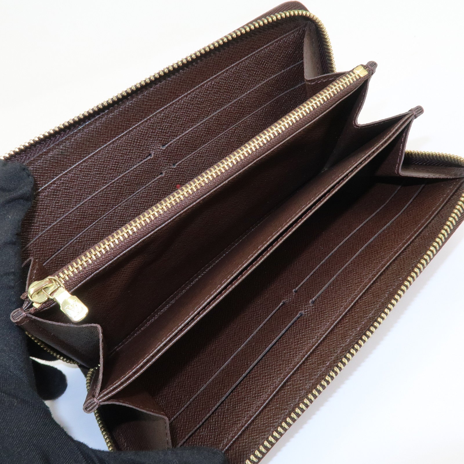 Louis Vuitton Damier Round Zippy Wallet Old Style Brown N60015