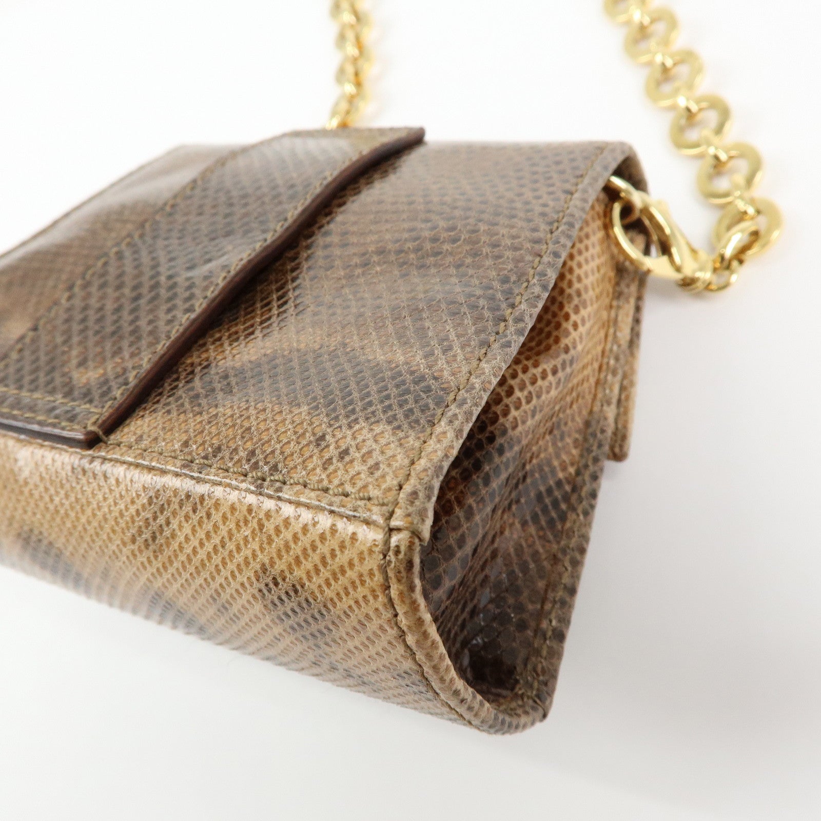 Ferragamo Gancini Embossed Leather 2Way Mini Shoulder Bag Brown