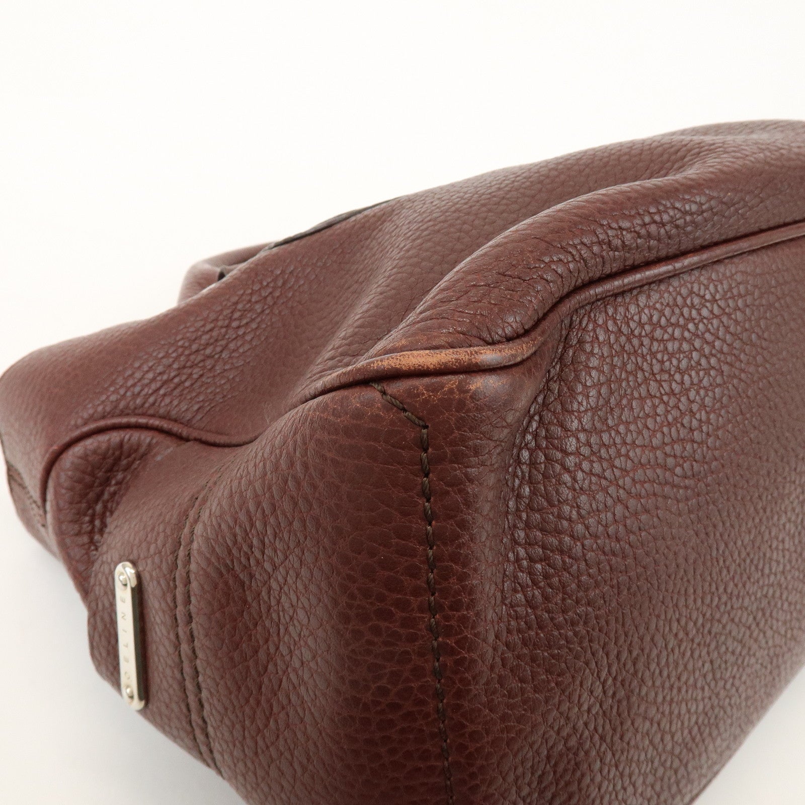 CELINE Leather Boogie Bag Hand Bag Tote Bag Brown