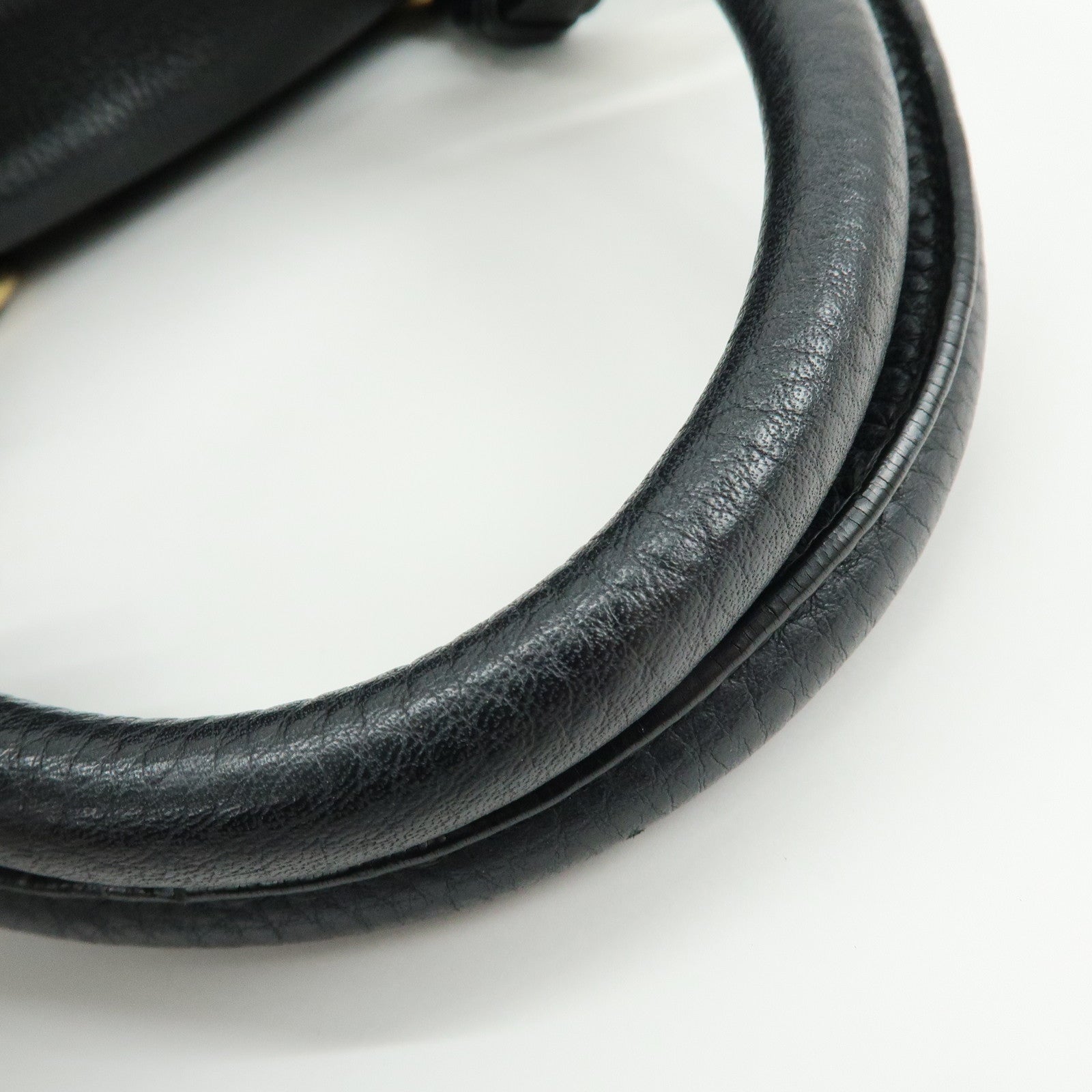 PRADA Vitello Daino Leather Shoulder Bag Hand Bag Black B3091M