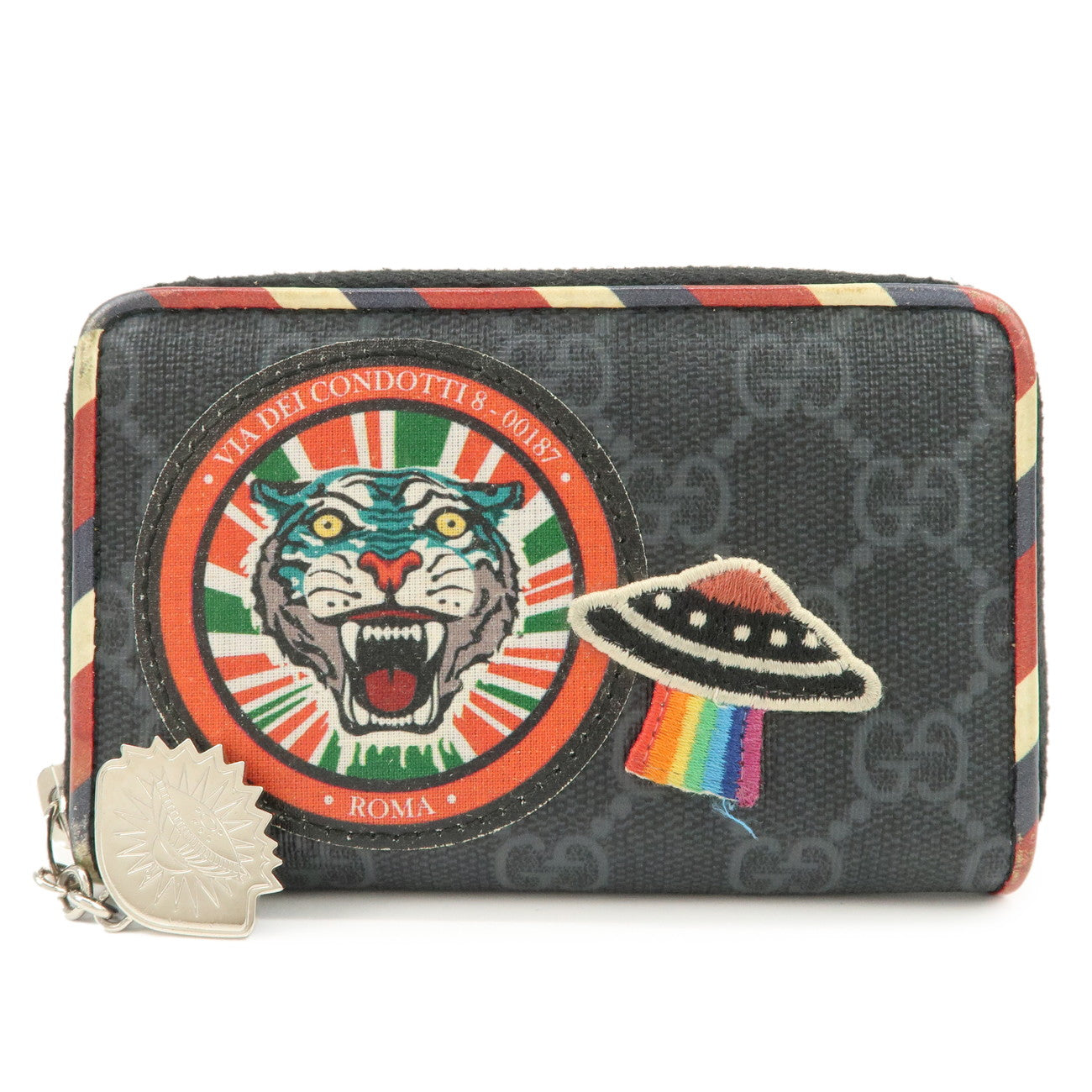 GUCCI GG Supreme Night Courrier Coin Case Black 496343