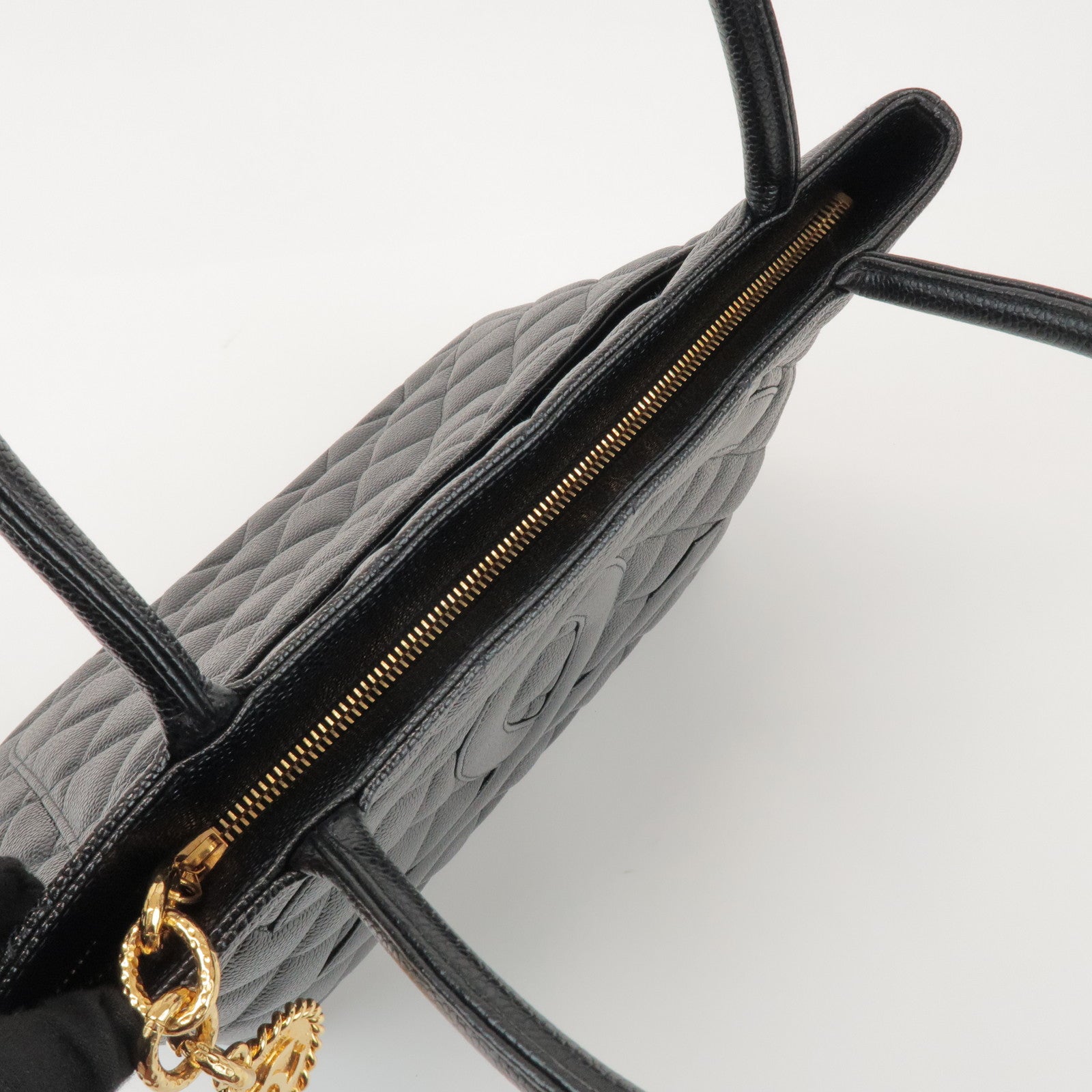 CHANEL Matelasse COCO Mark Caviarskin Medallion Tote Bag A01804