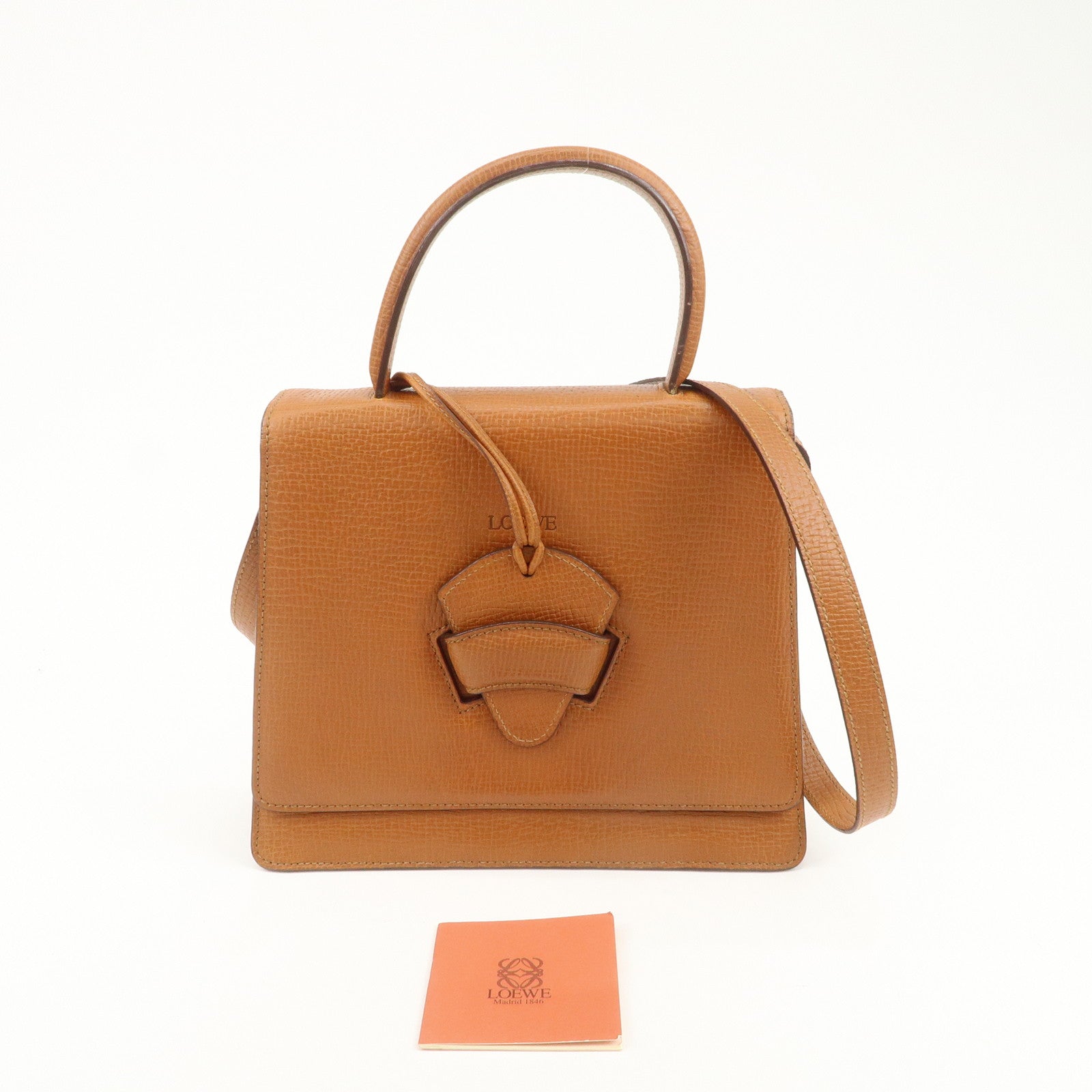 LOEWE Anagram Barcelona 2WAY Bag Shoulder Bag Hand Bag Brown