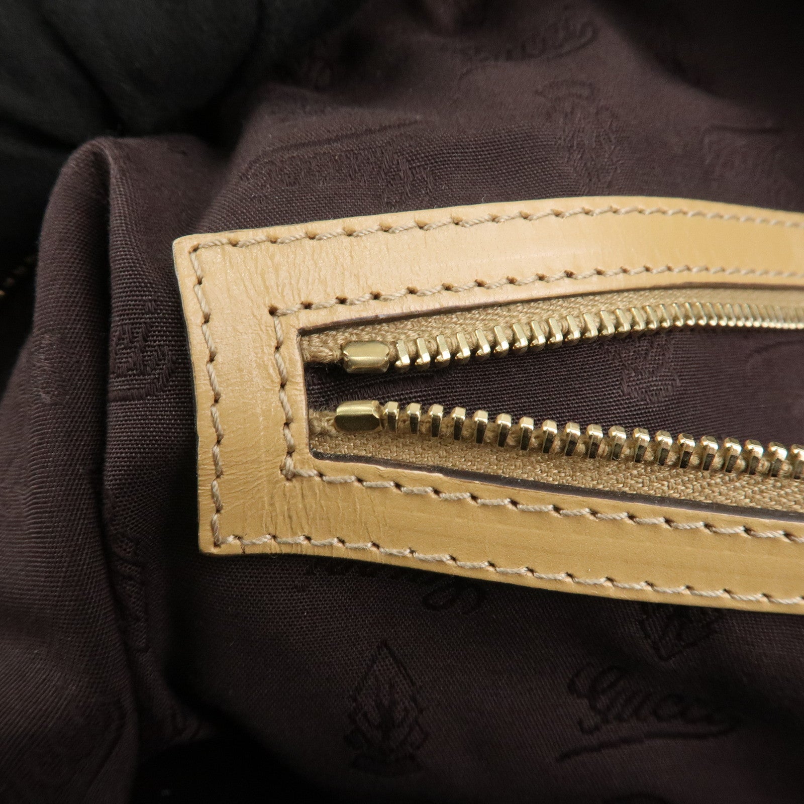 GUCCI Horsebit Sherry GG Canvas Leather Tote Bag Beige 232936 Used