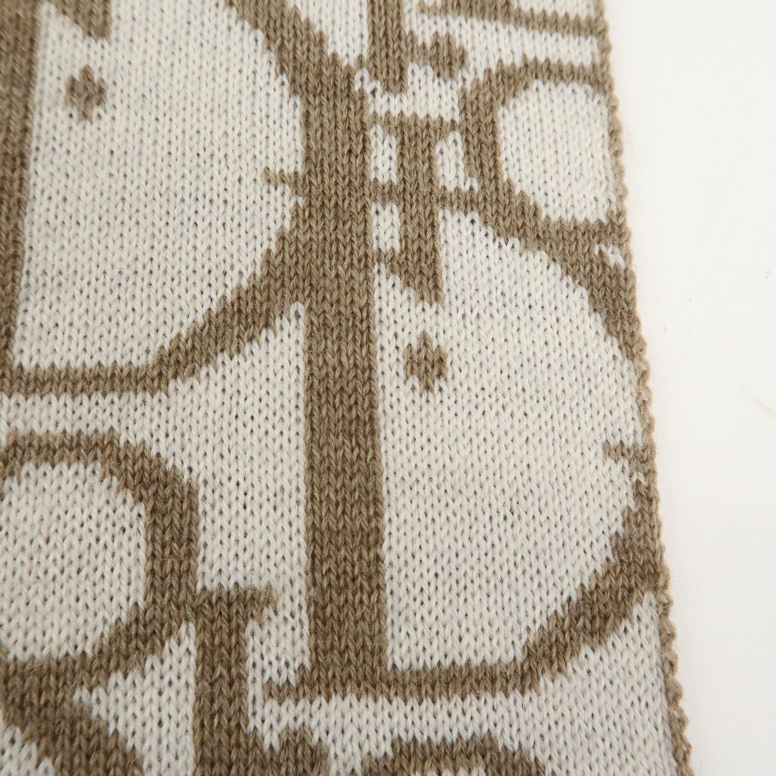 Christian Dior Trotter Wool 100% Scarf Shawl Brown