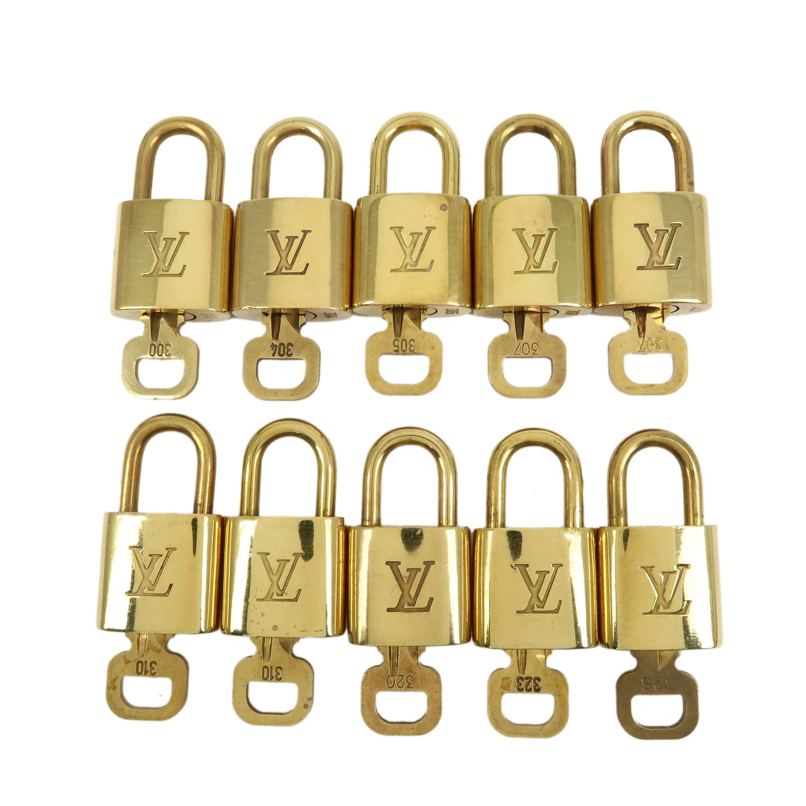 Louis Vuitton Set of 10 Lock & Key Cadena Key Lock Used