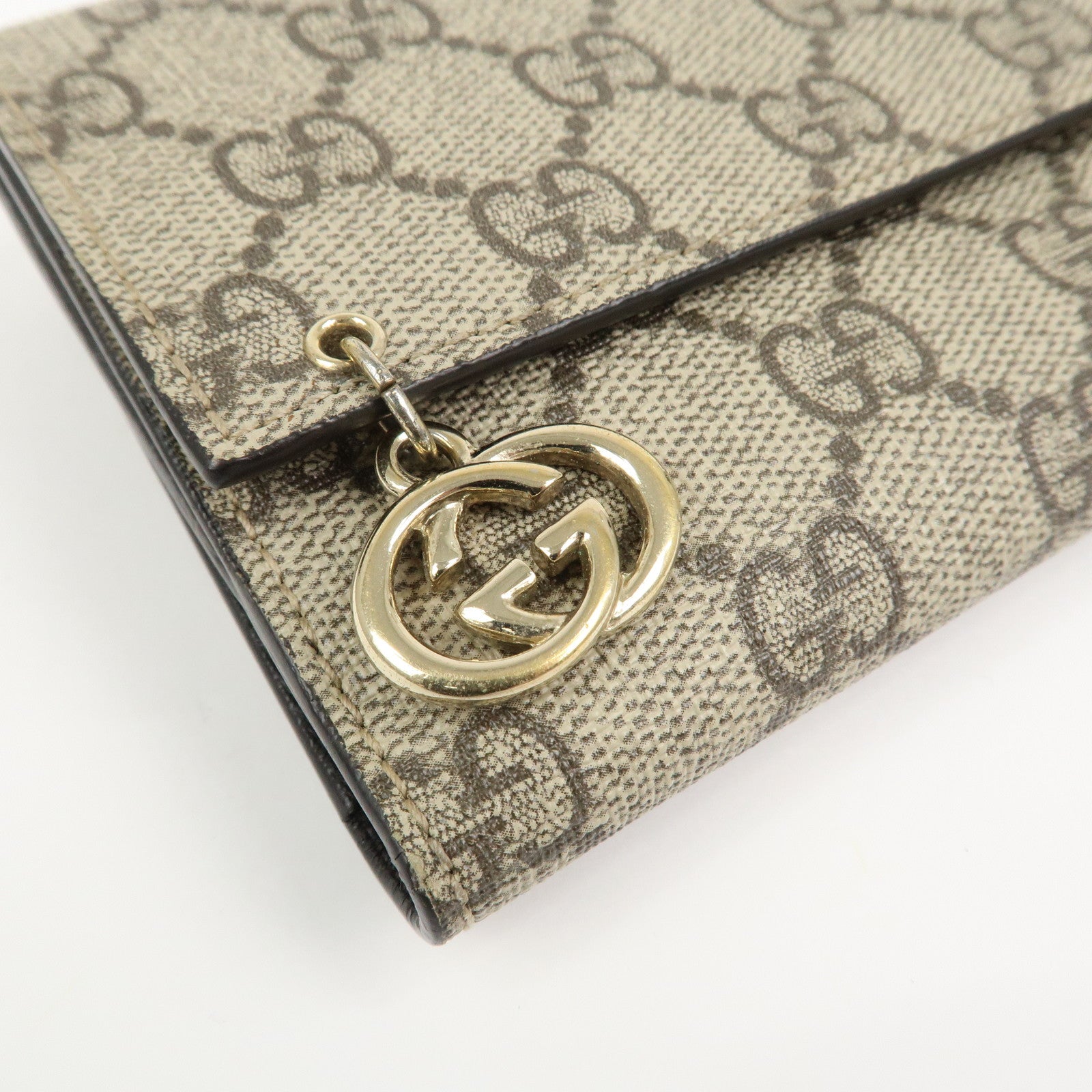 GUCCI GG Supreme Interlocking G Long Wallet Beige 212104