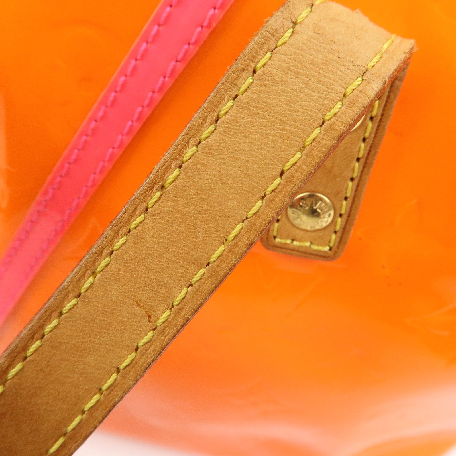 Louis Vuitton Monogram Vernis Leather Lead PM Hand Bag Orange