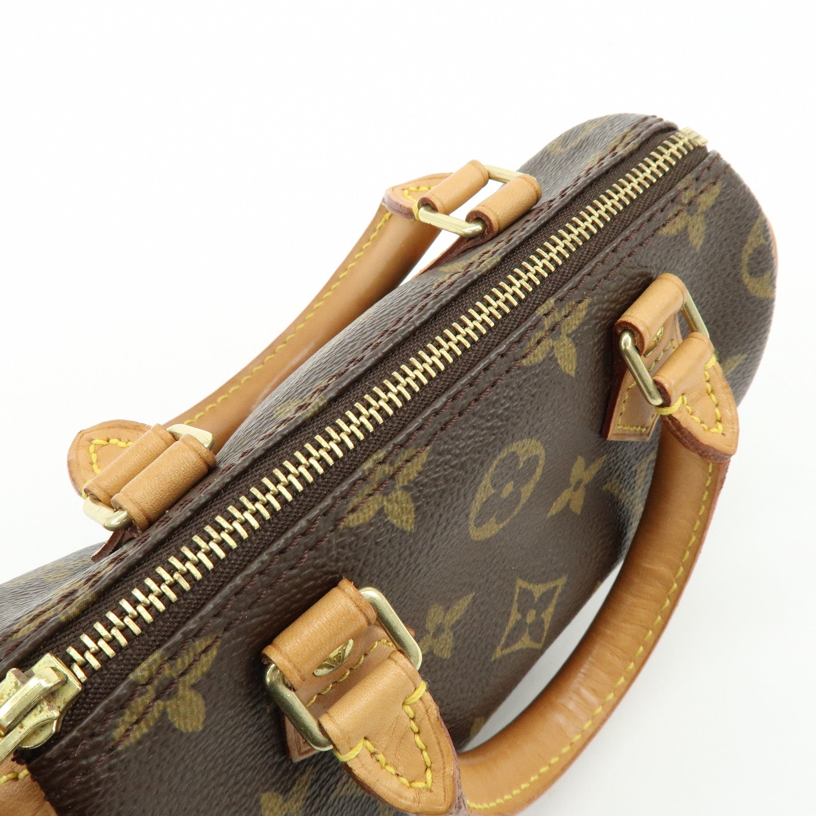 Louis Vuitton Monogram Mini Speedy Hand Bag & Strap Brown M41534