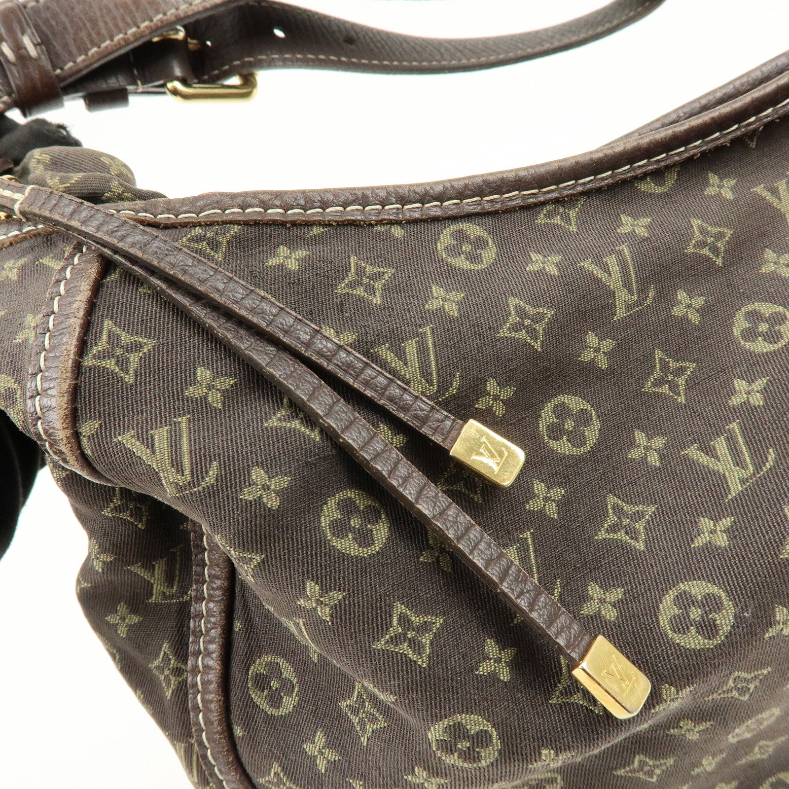 Louis Vuitton Monogram Mini Lin Manon MM Shoulder Bag Ebene M95619