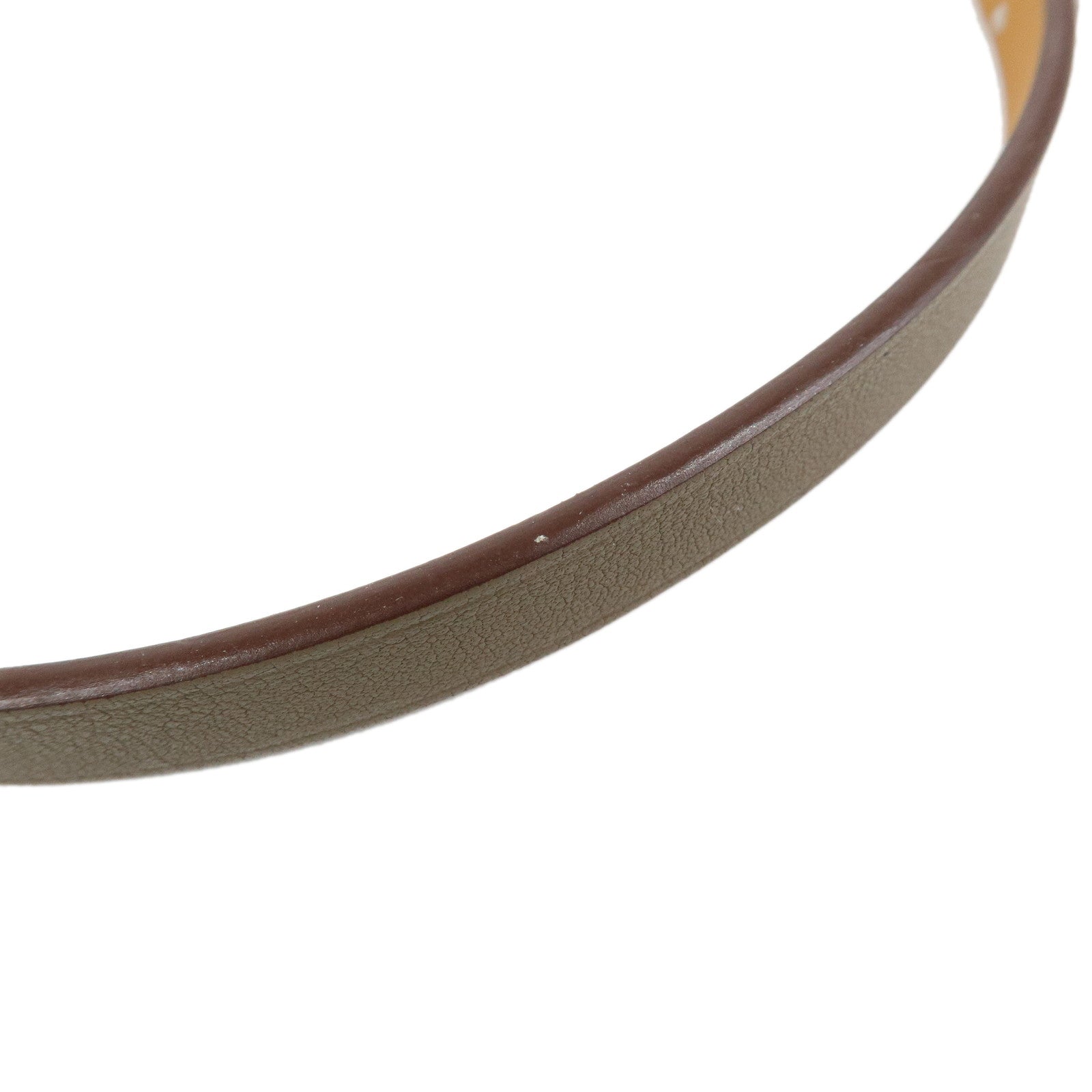 HERMES Leather Kelly Double Tour Bracelet B Stamped Greige