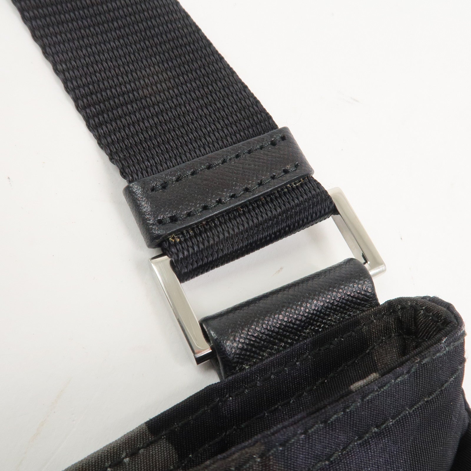 PRADA Triangle Logo Nylon Camoflage Shoulder Bag Black BT0978